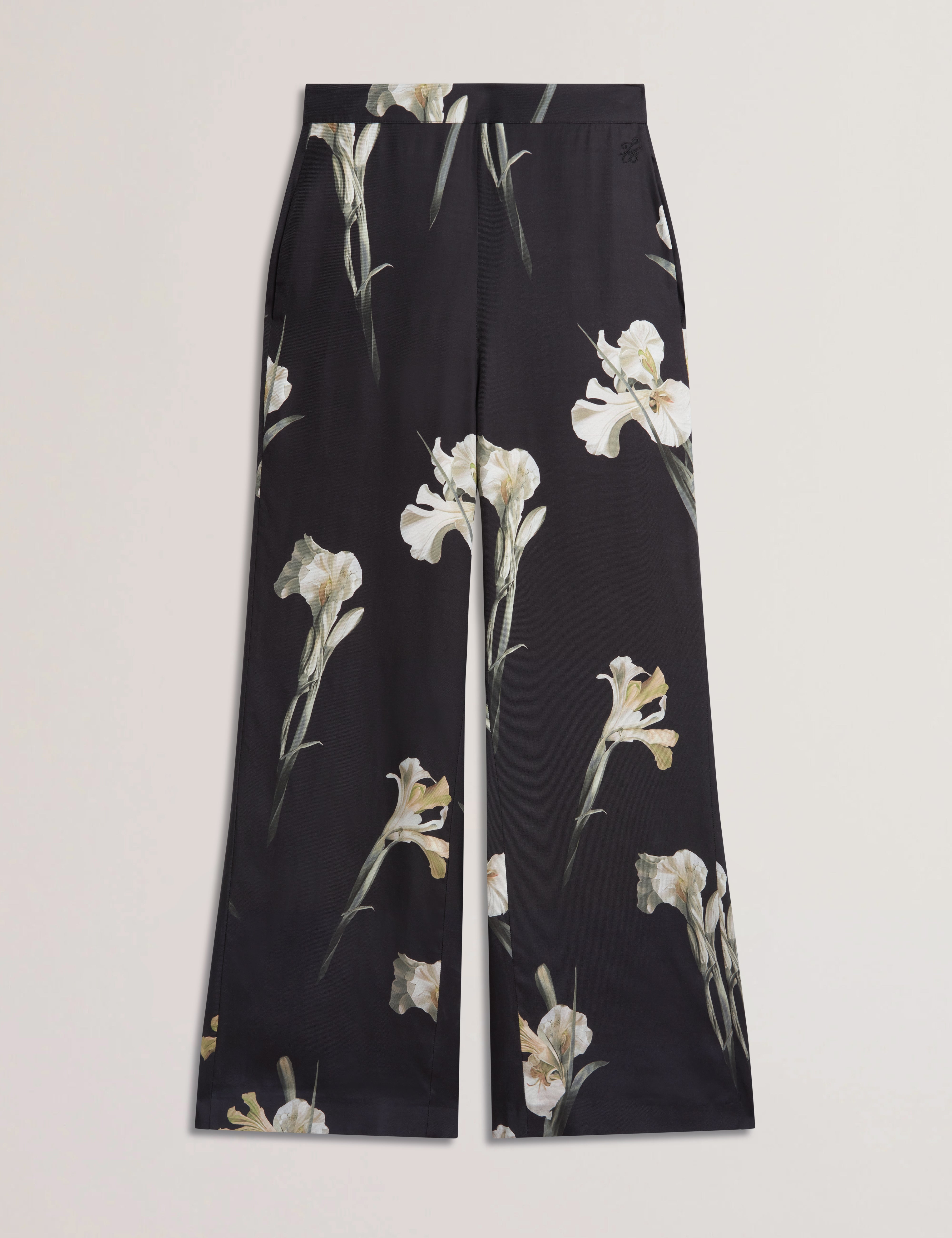 Alboo Printed Wide Leg Trouser Black