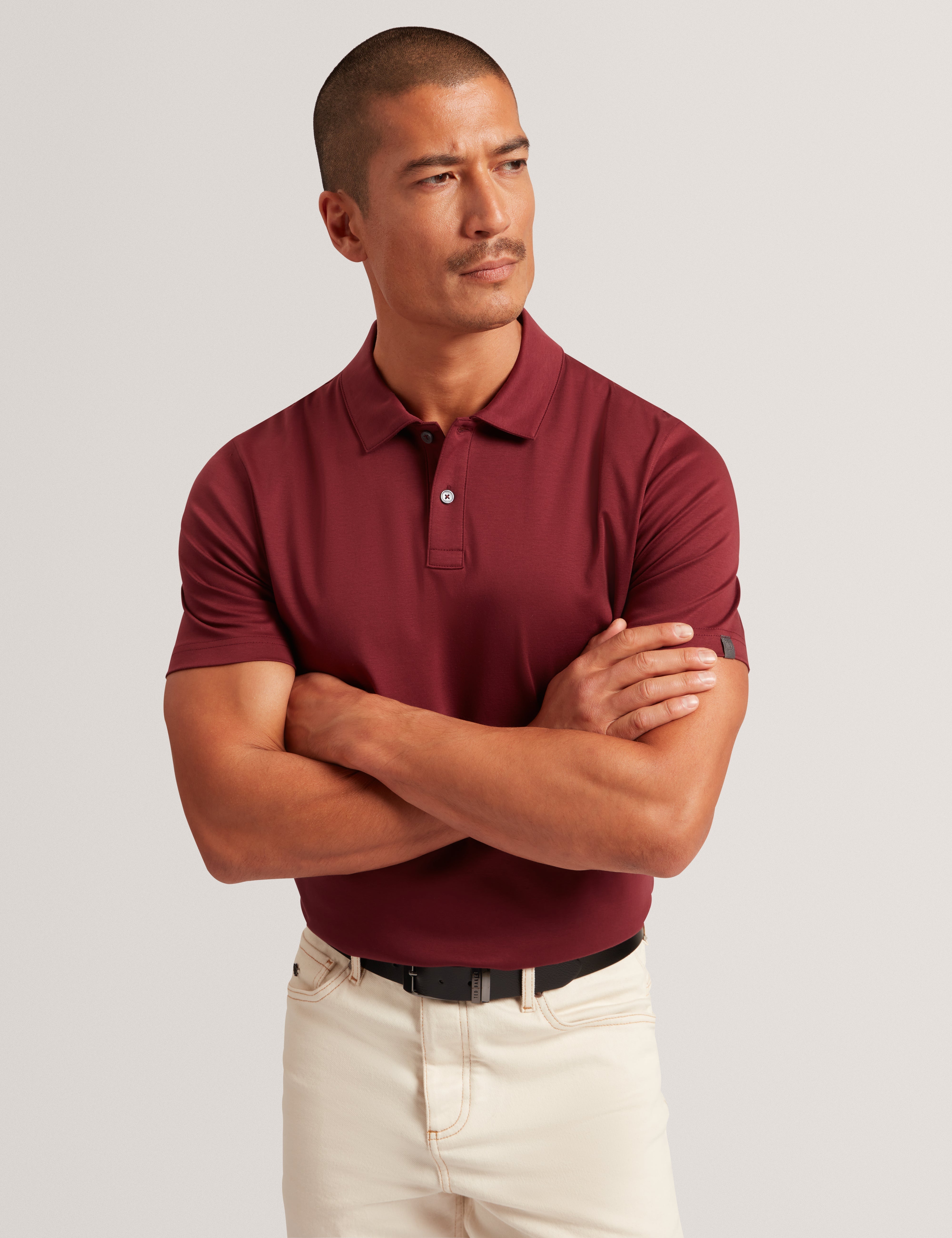 Connall Short Sleeve Regular Soft Touch Polo Maroon