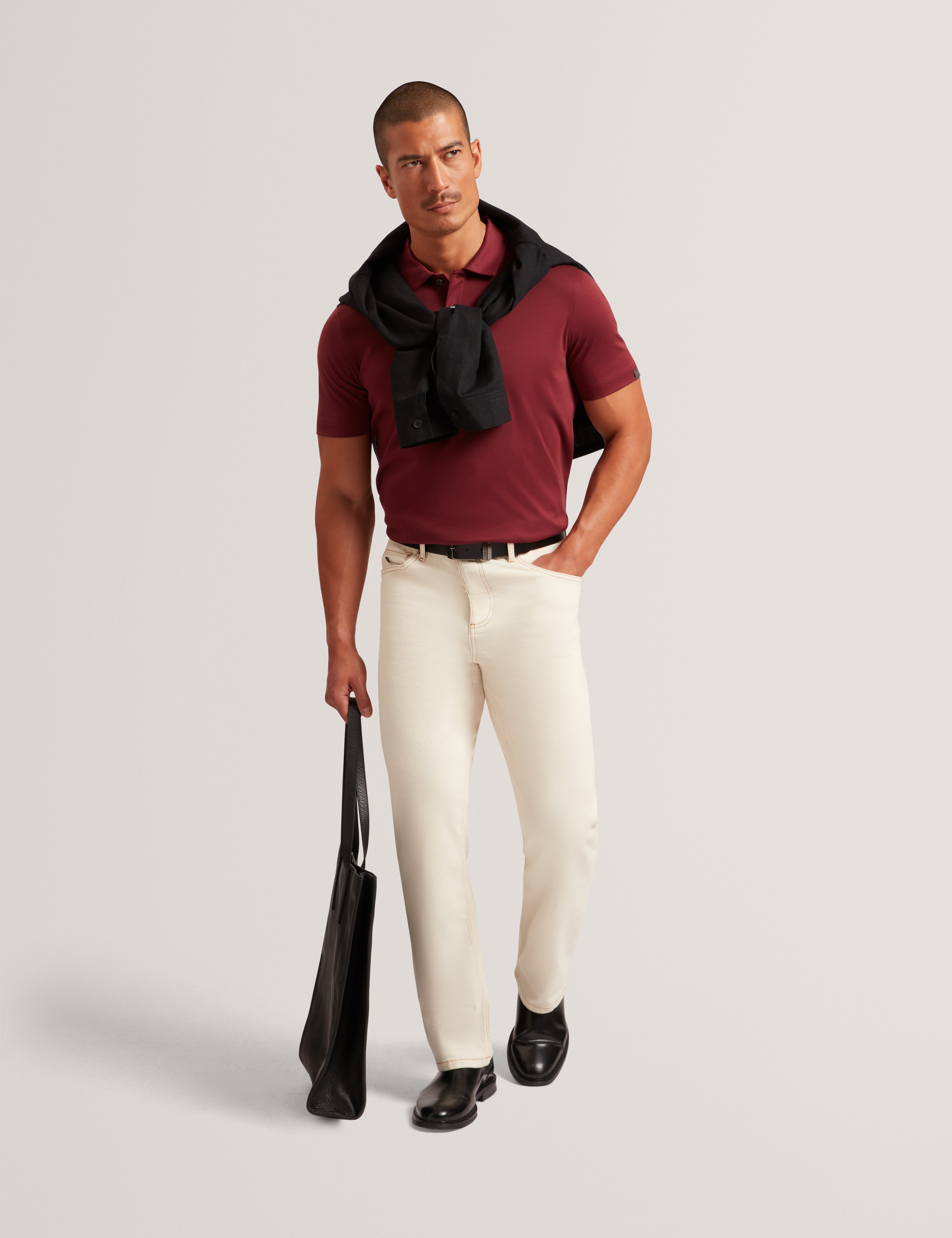 Connall Short Sleeve Regular Soft Touch Polo Maroon