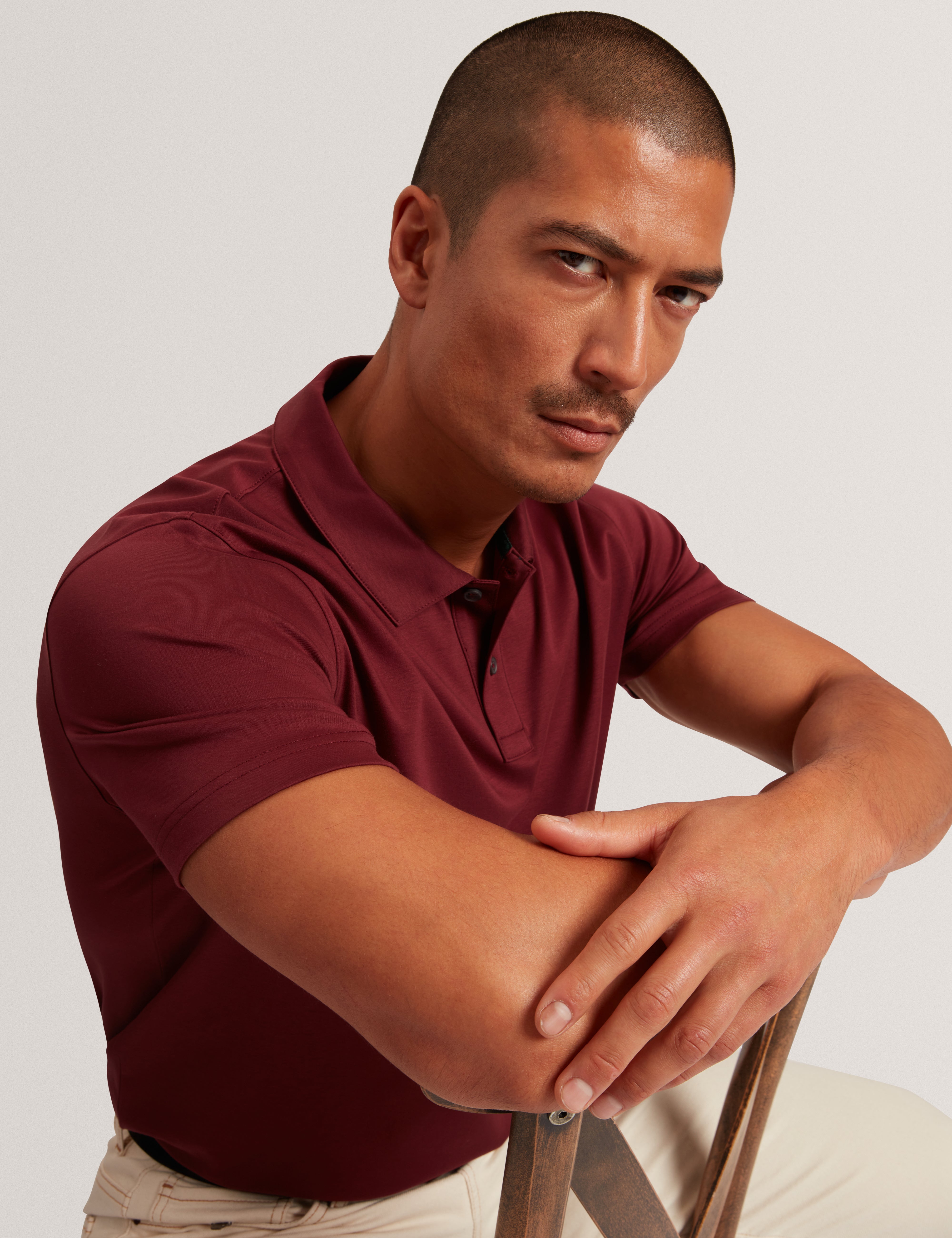 Connall Short Sleeve Regular Soft Touch Polo Maroon