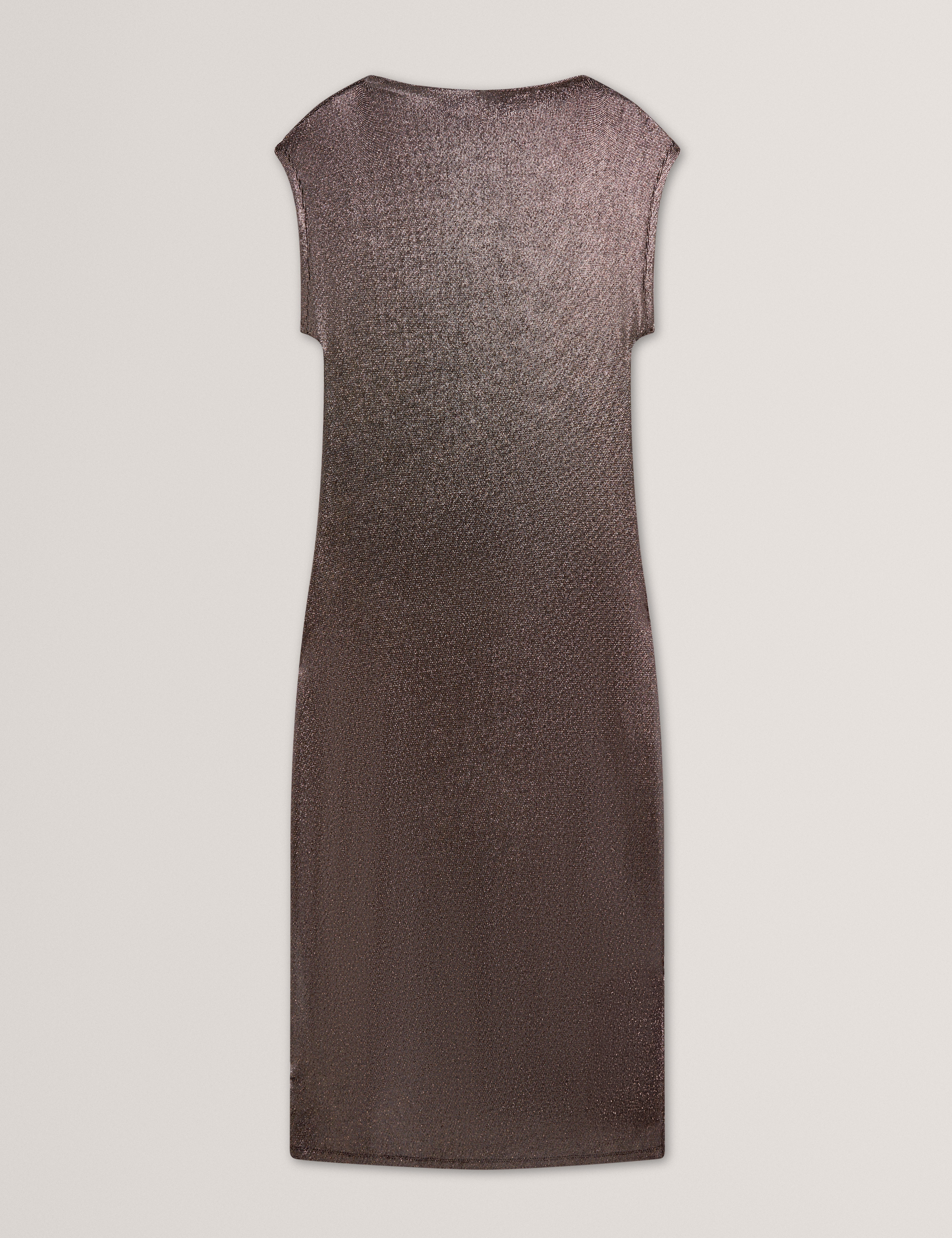 Jazziie Metallic Sleeveless Midi Dress Charcoal