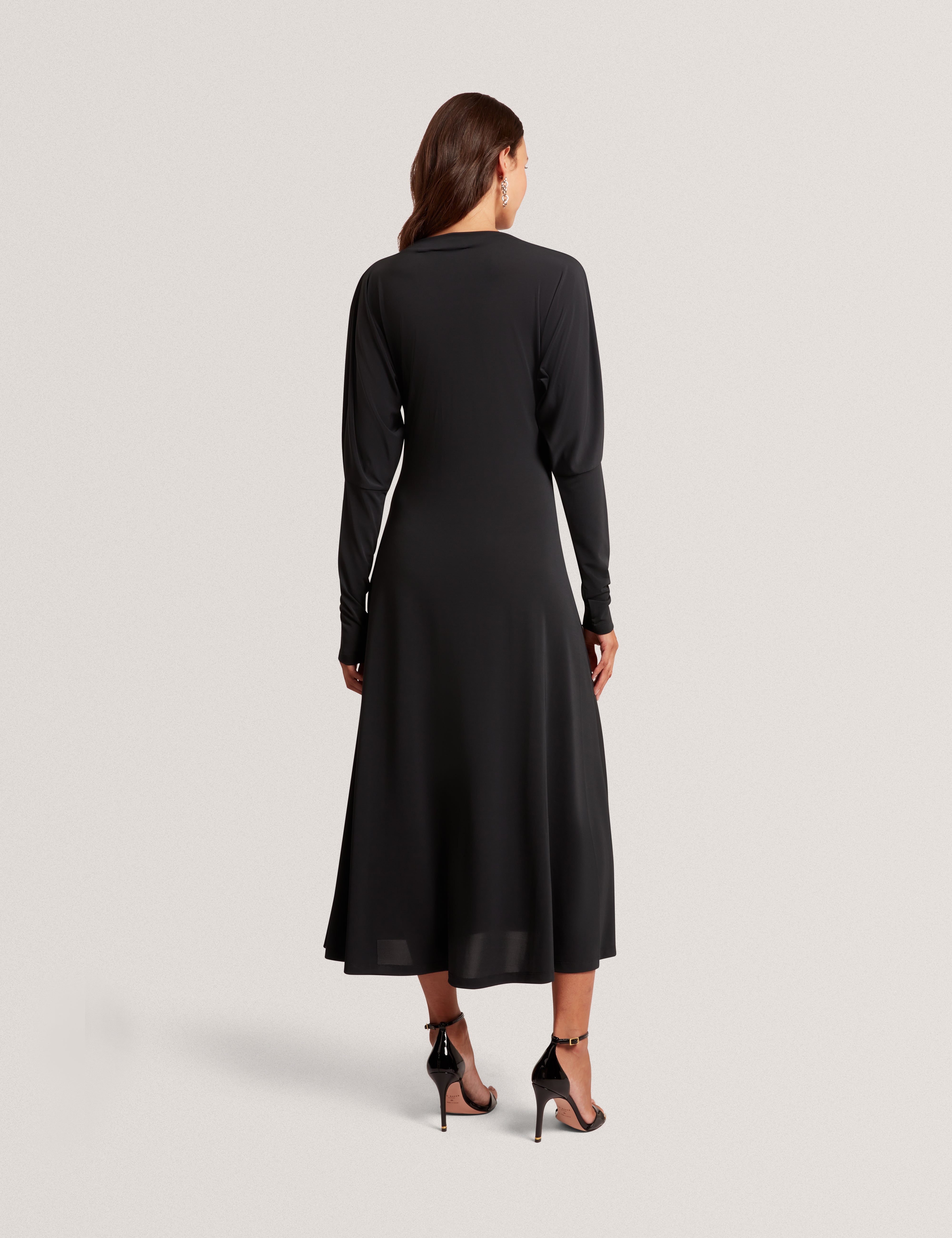 Ralhaa Wrap Jersey Midi Dress Black
