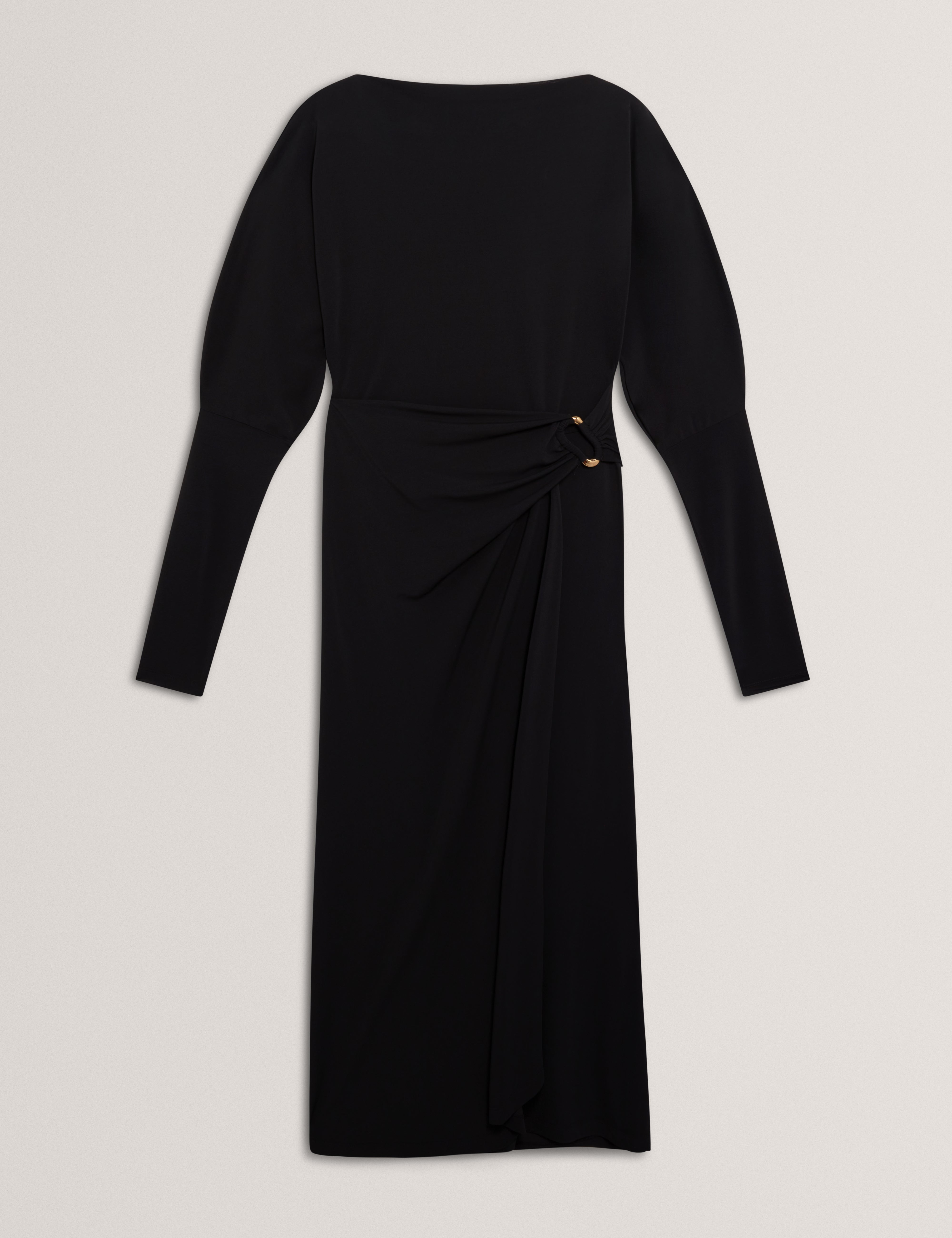 Ralhaa Wrap Jersey Midi Dress Black