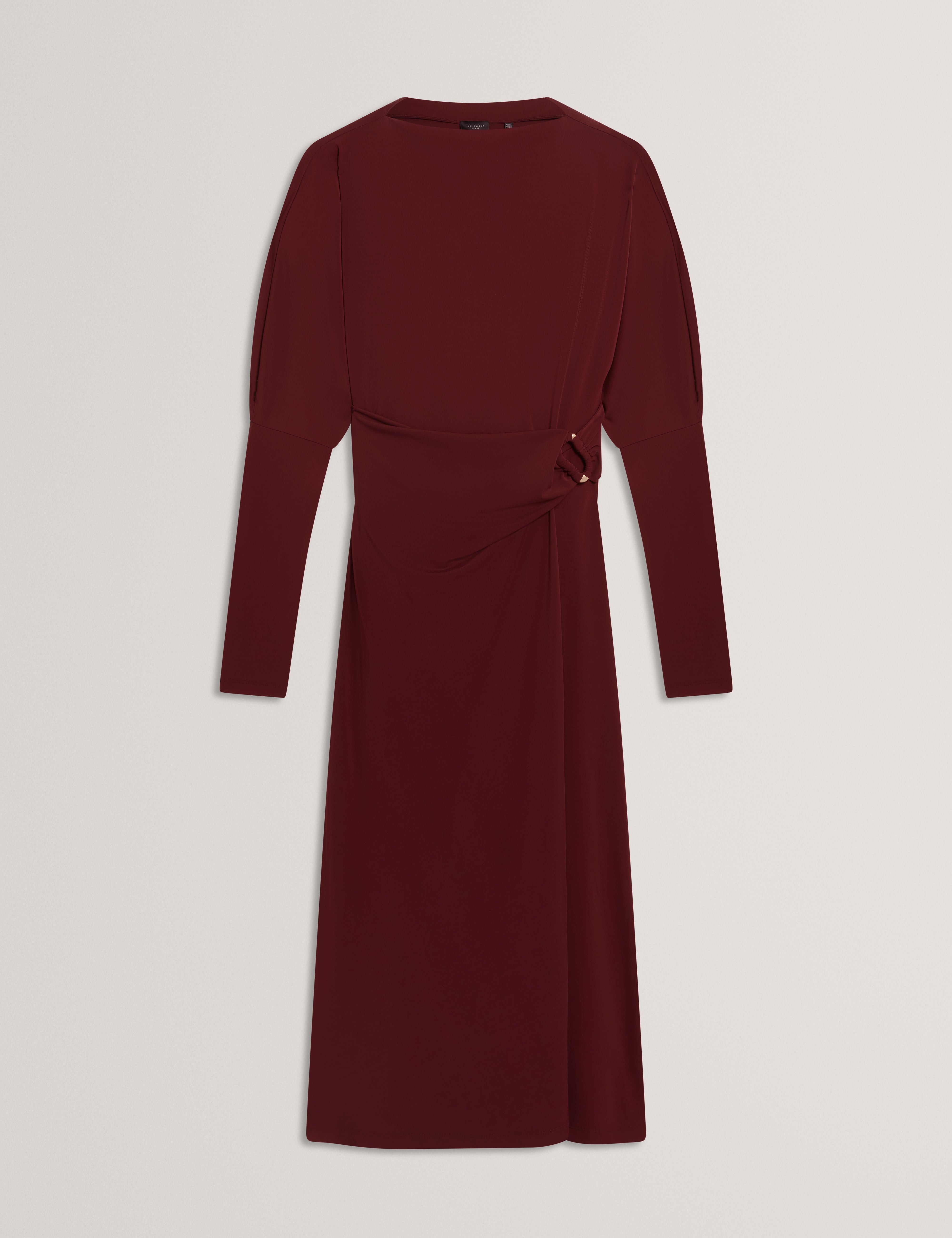 Ralhaa Wrap Jersey Midi Dress Oxblood