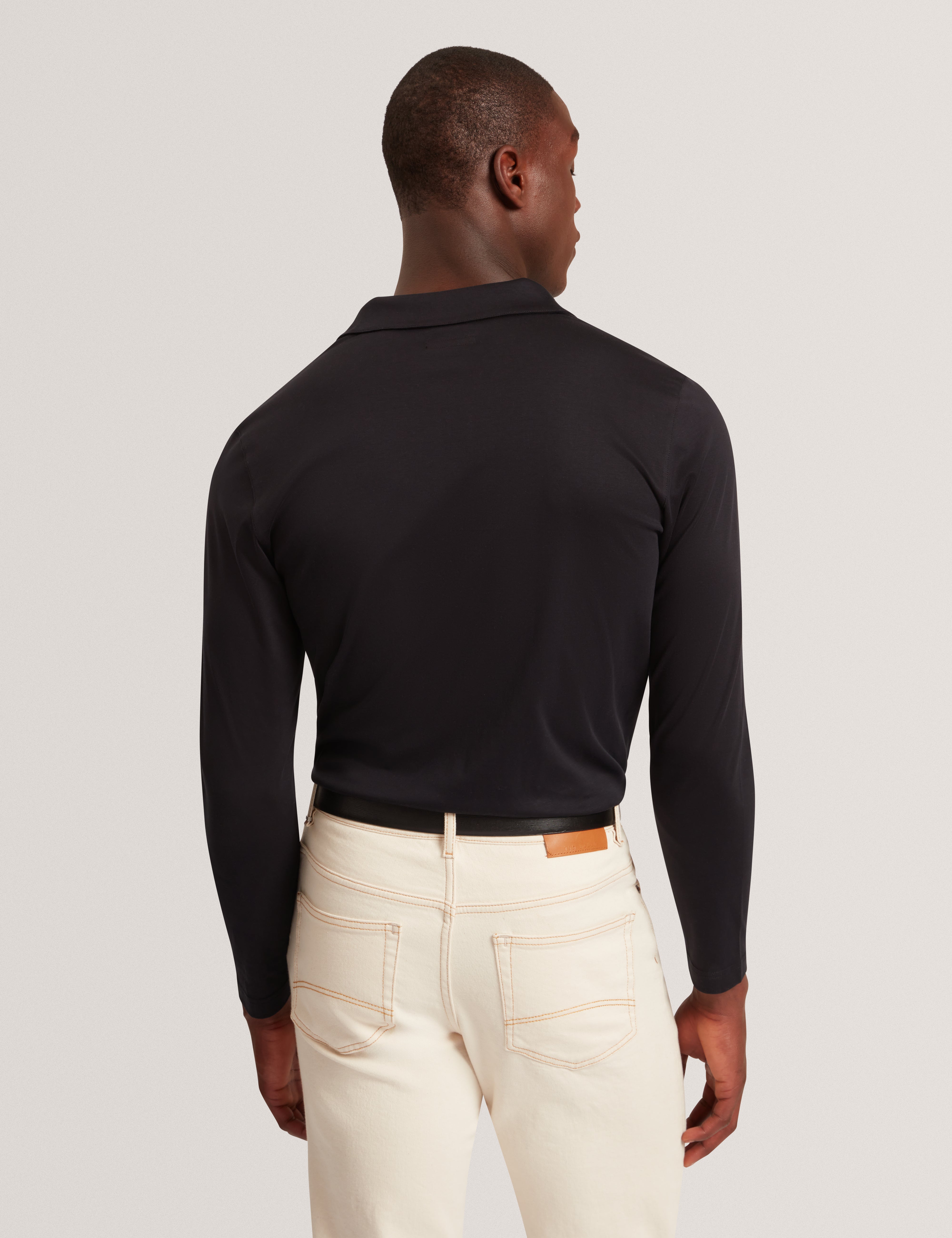 Ignac Long Sleeve Regular Soft Touch Polo Black