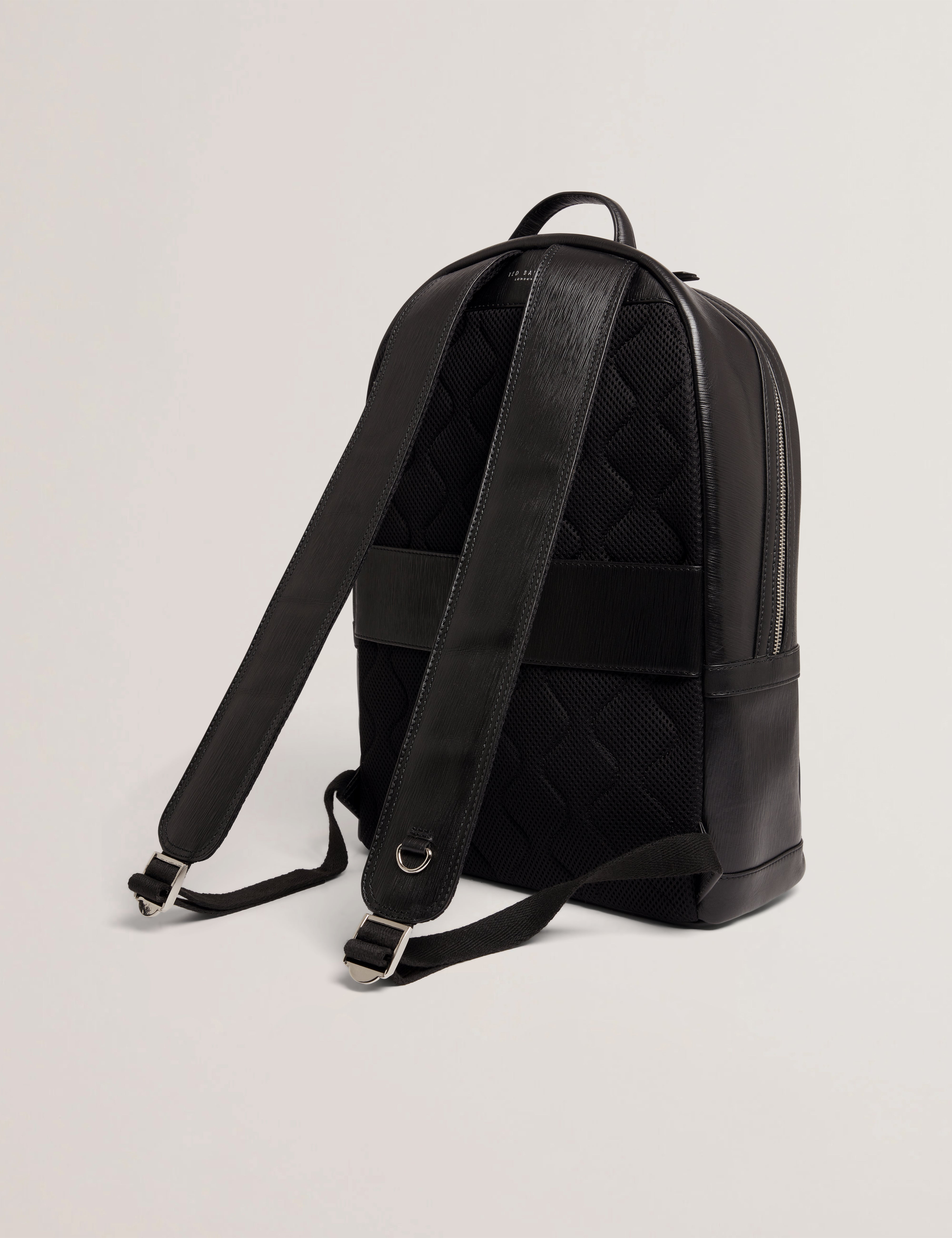 Bailor Bark Texture Leather Backpack Black