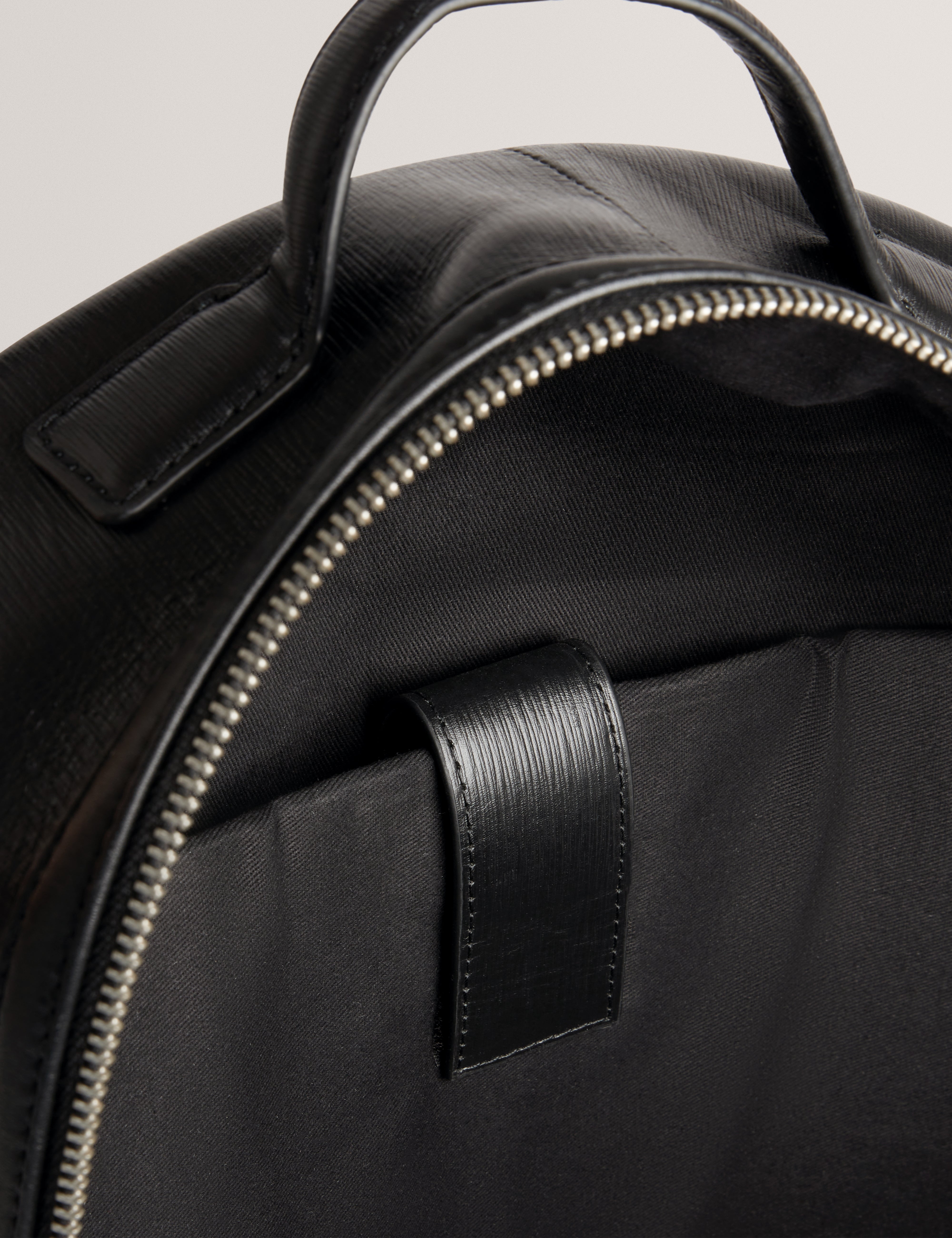 Bailor Bark Texture Leather Backpack Black