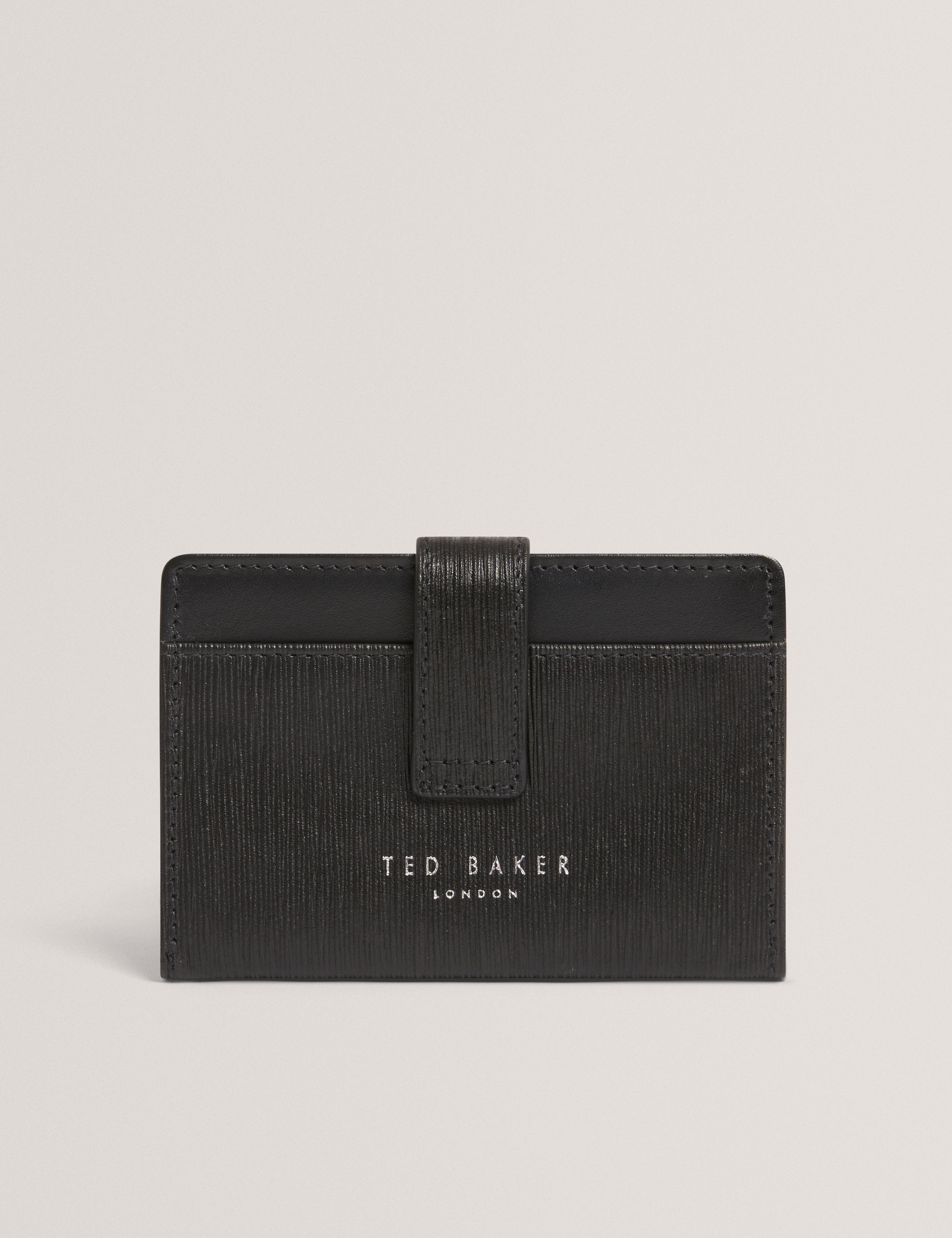 Balard Bark Texture Leather Cardholder Black