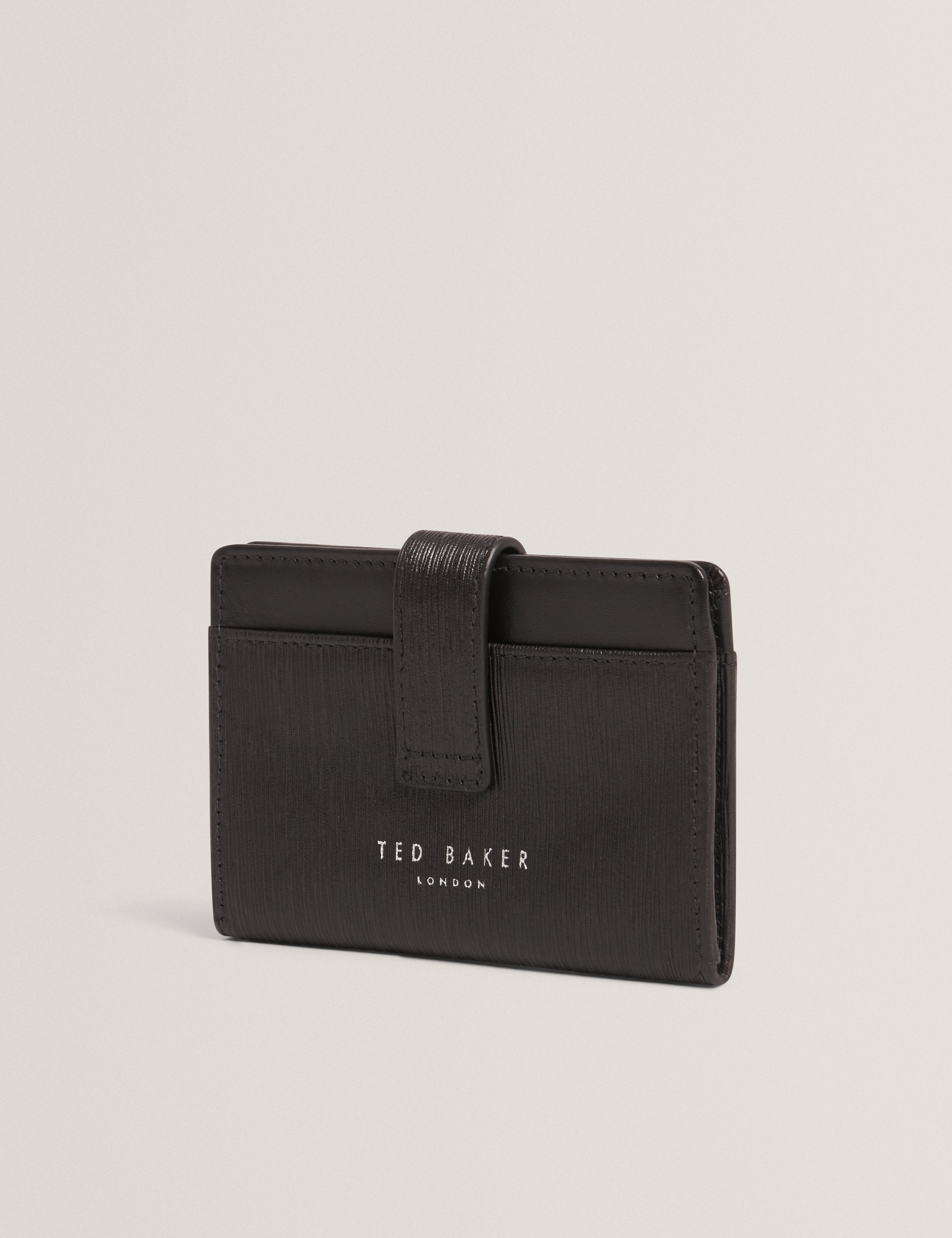 Balard Bark Texture Leather Cardholder Black