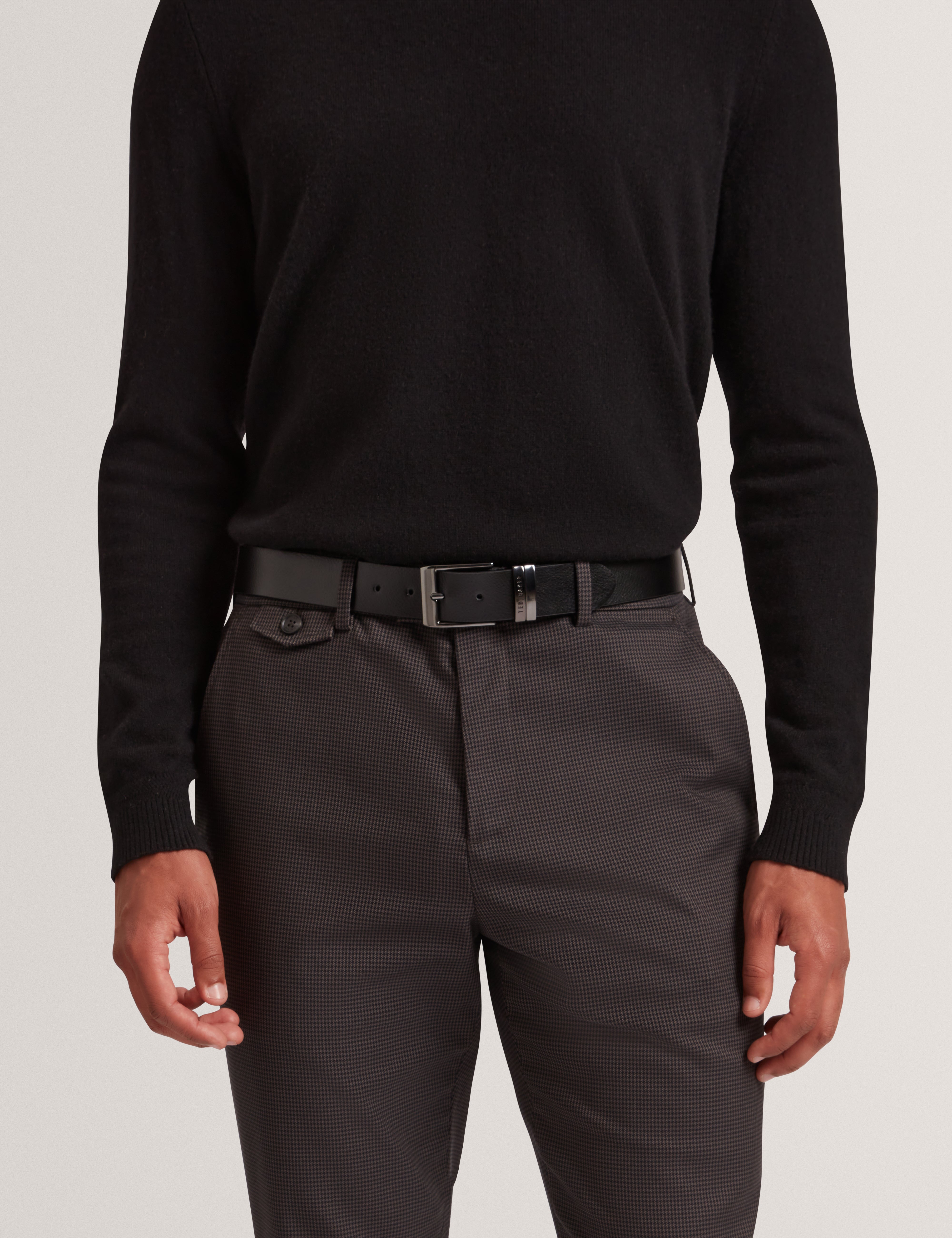 حزام بيرس الجلدي المحبب باللون الأسود