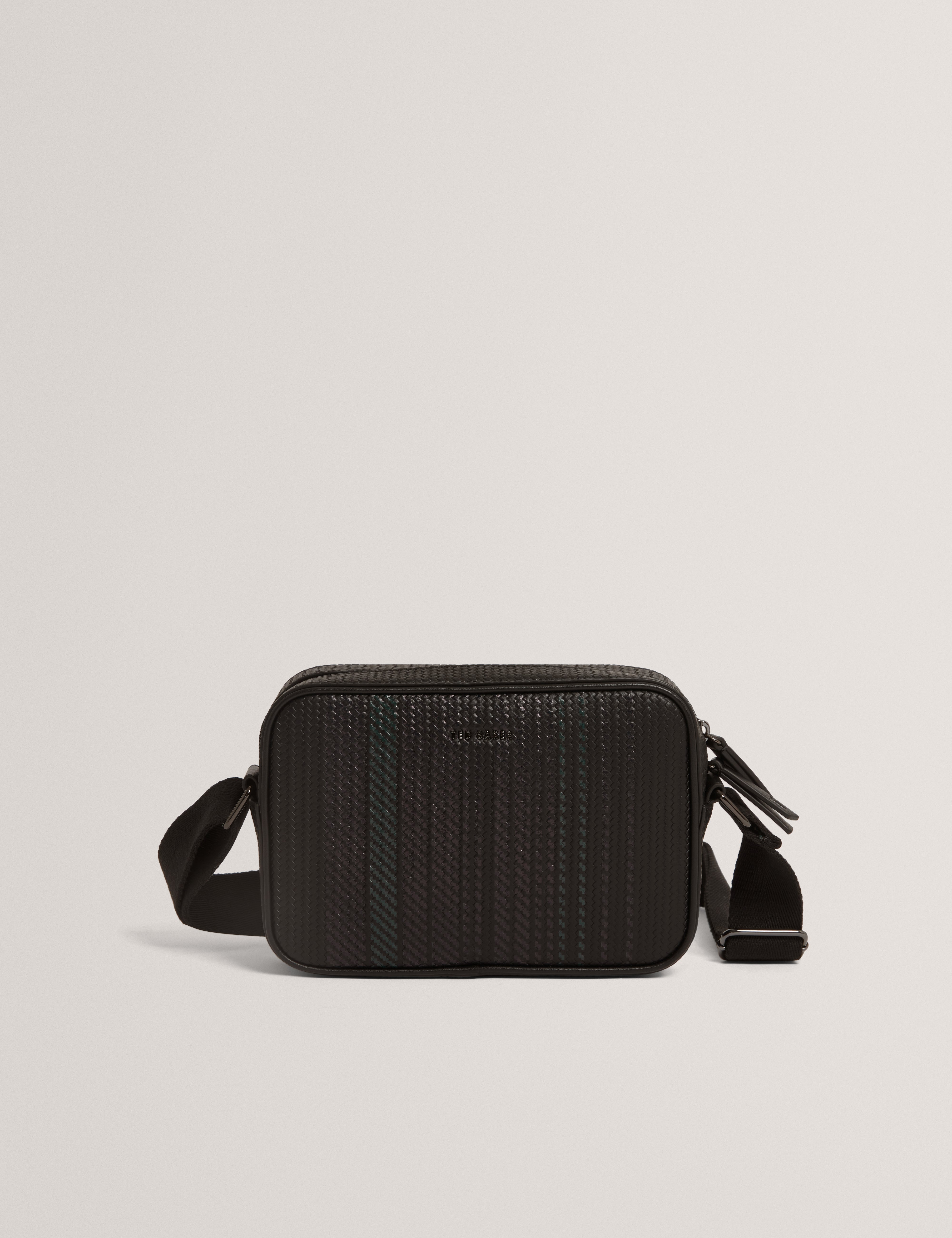 Walt Printed Weave Pu Crossbody Bag Black