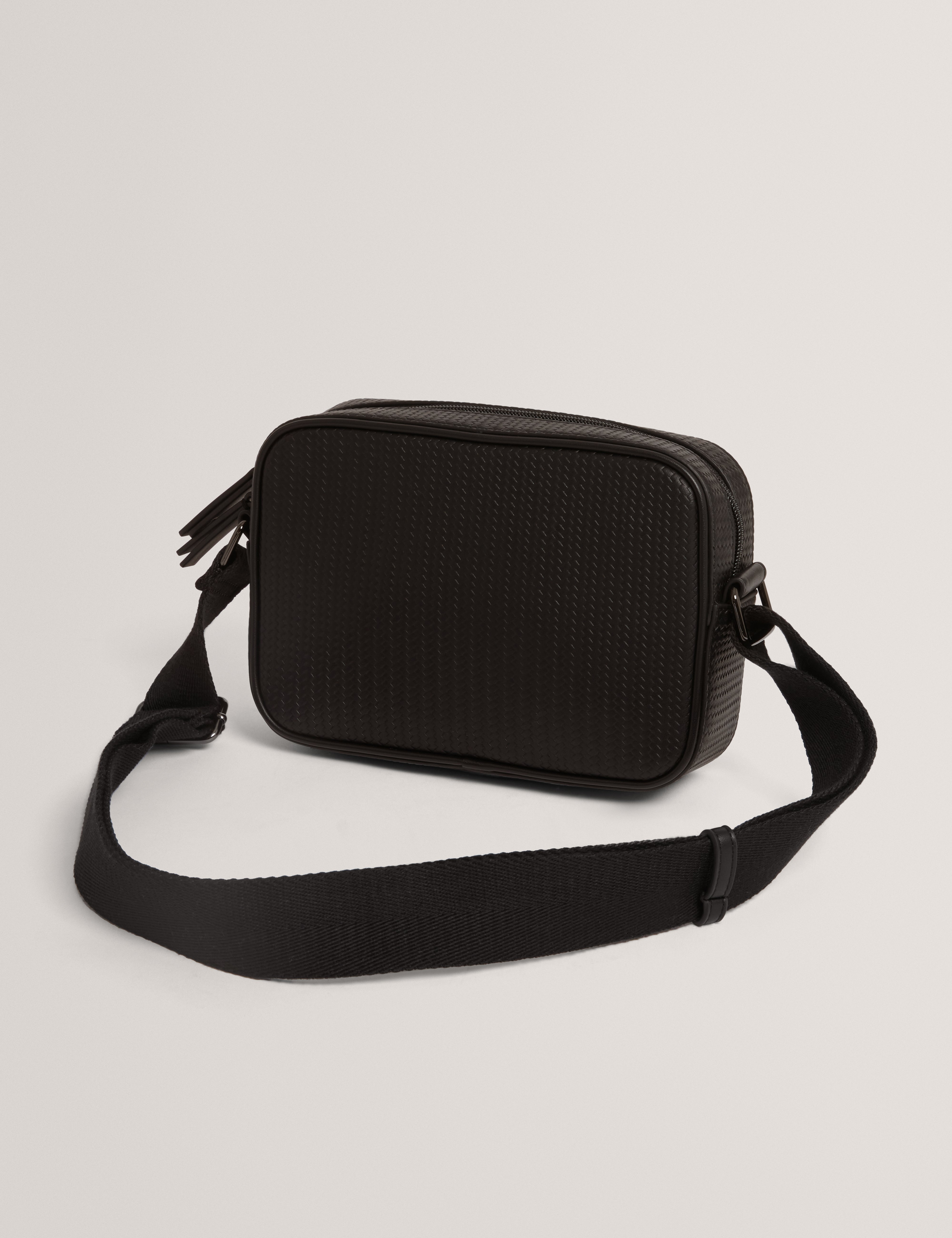 Walt Printed Weave Pu Crossbody Bag Black