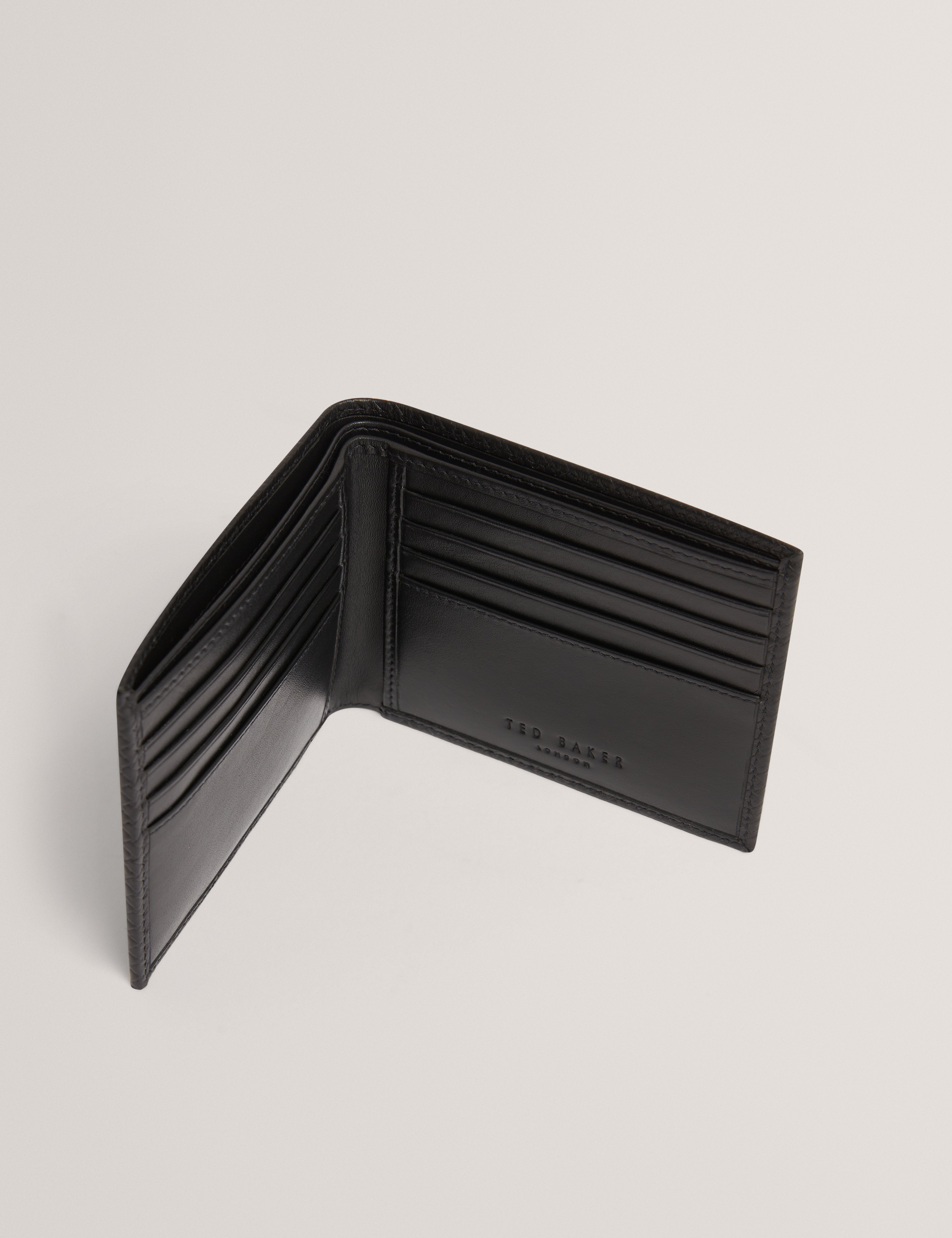 واتس محفظة جلدية سوداء بنمط منسوج