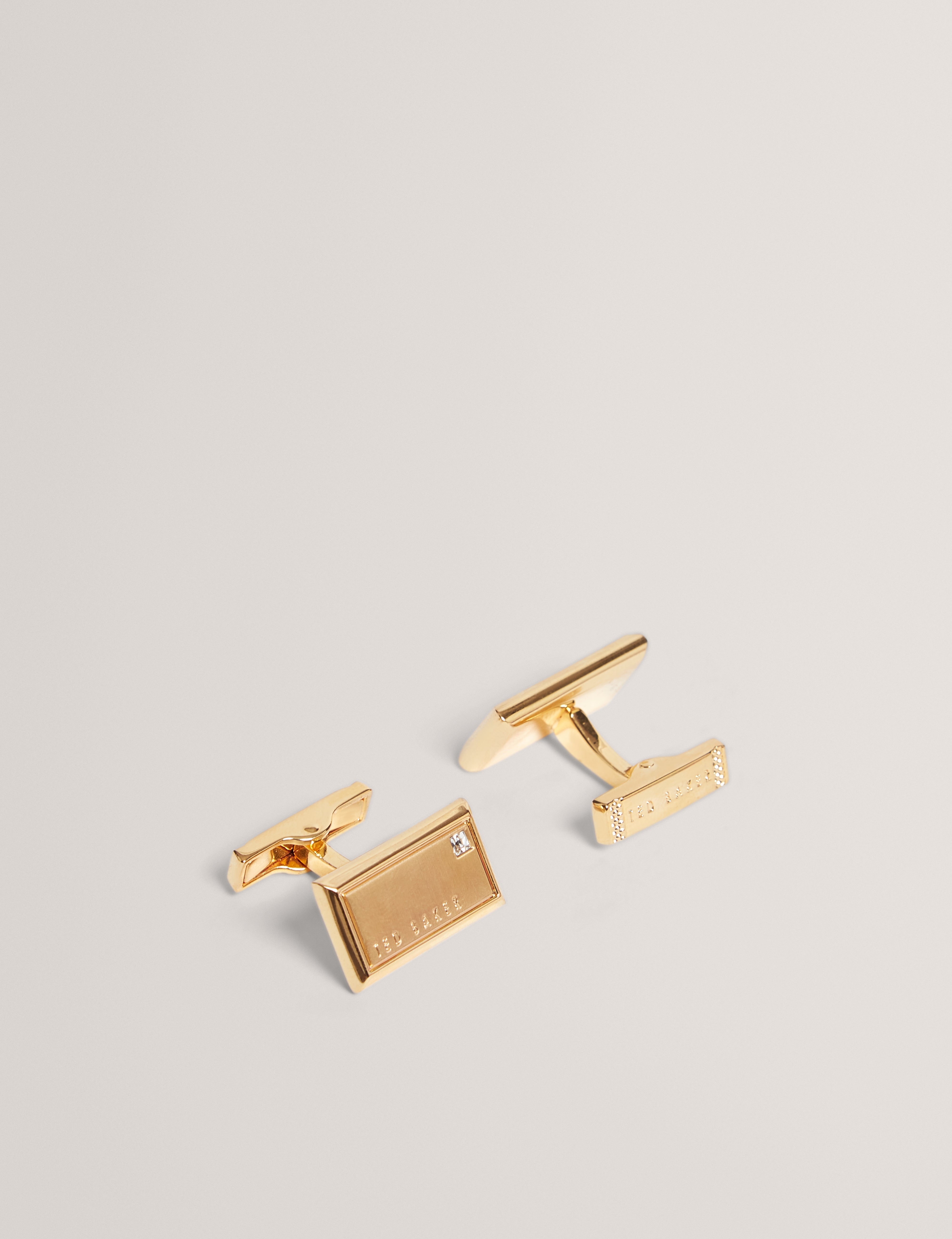 Kristol Brushed Metal Cufflinks Gold