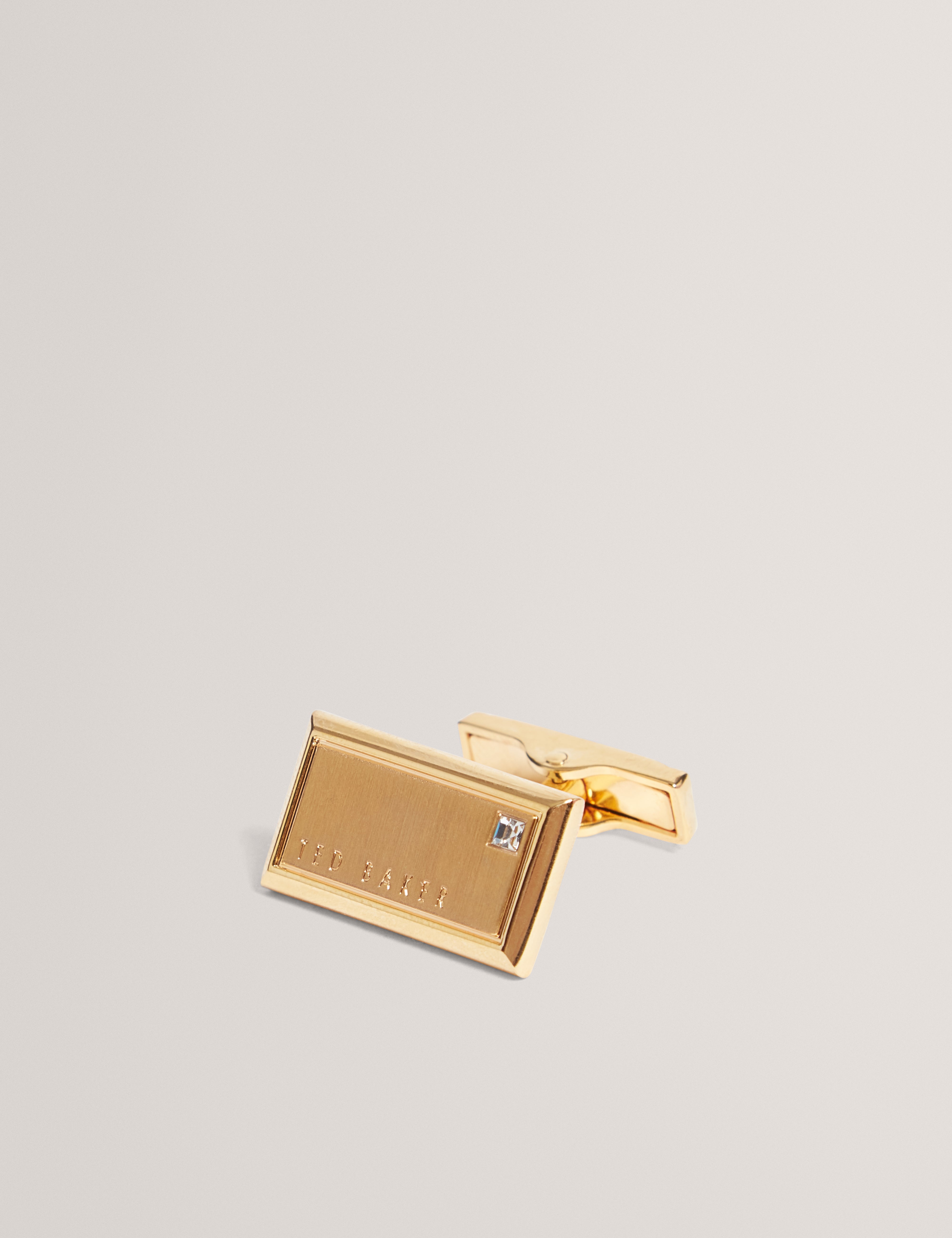 Kristol Brushed Metal Cufflinks Gold