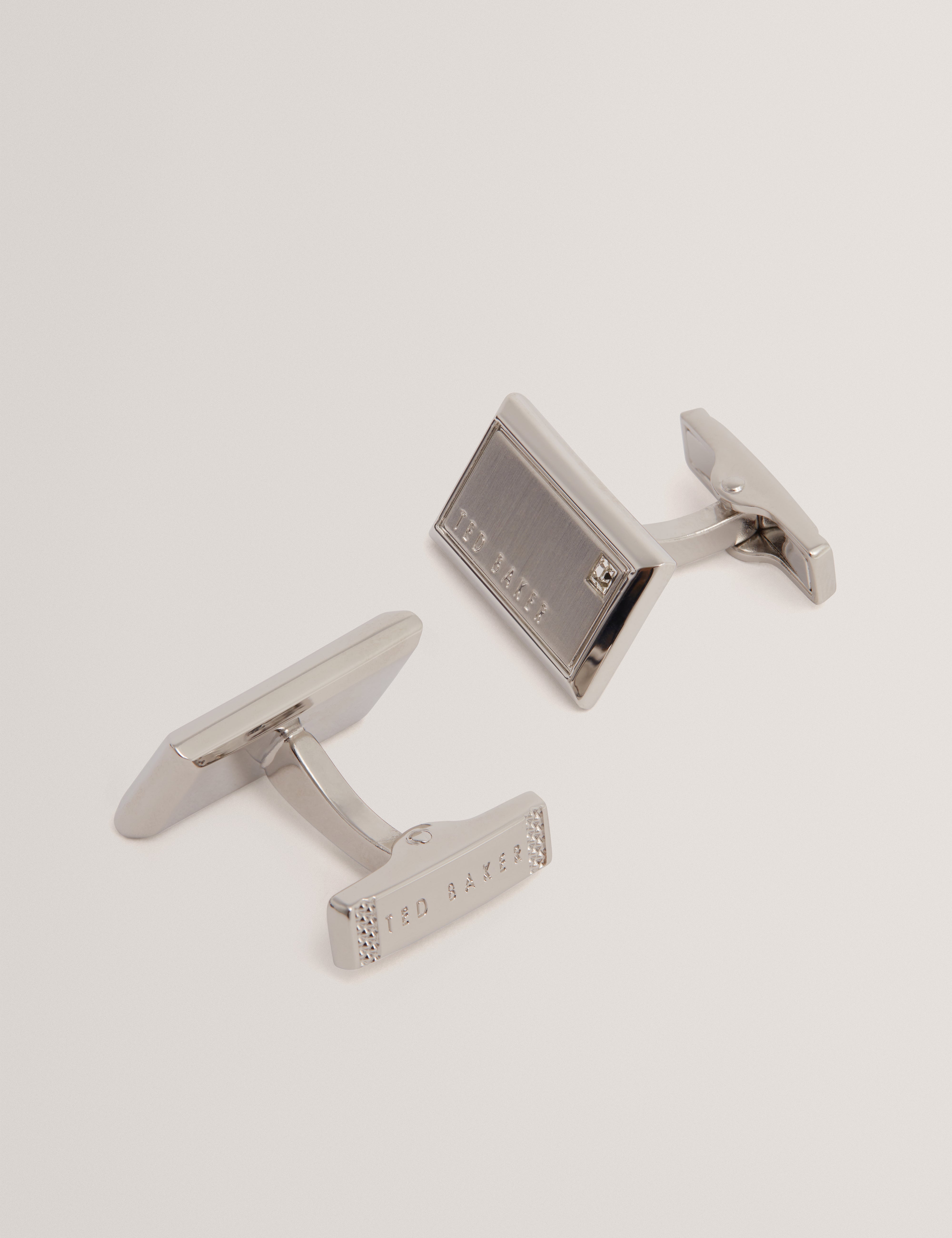 Kristol Brushed Metal Cufflinks Silver