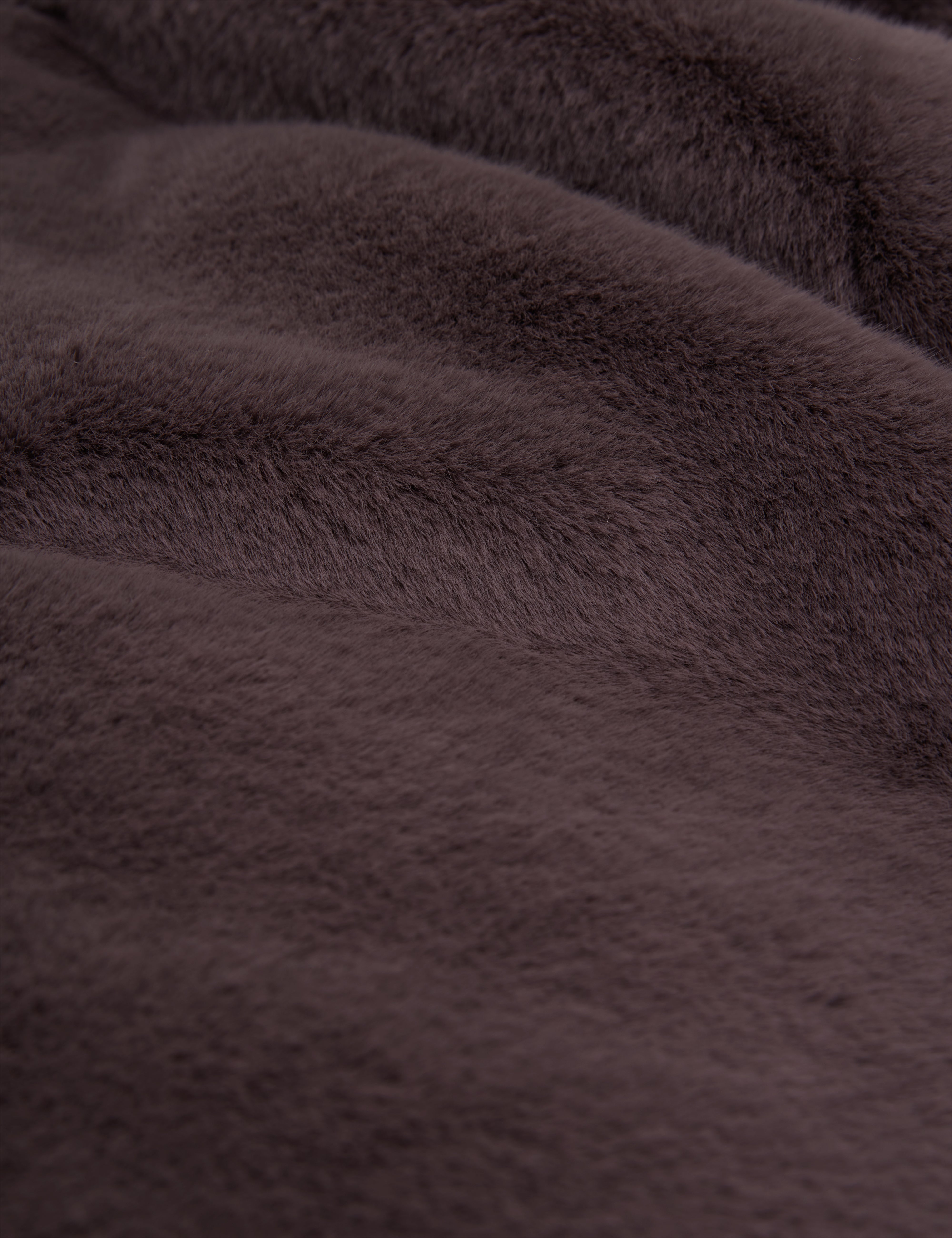 Fiela Short Faux Fur Coat With Shawl Collar Grey