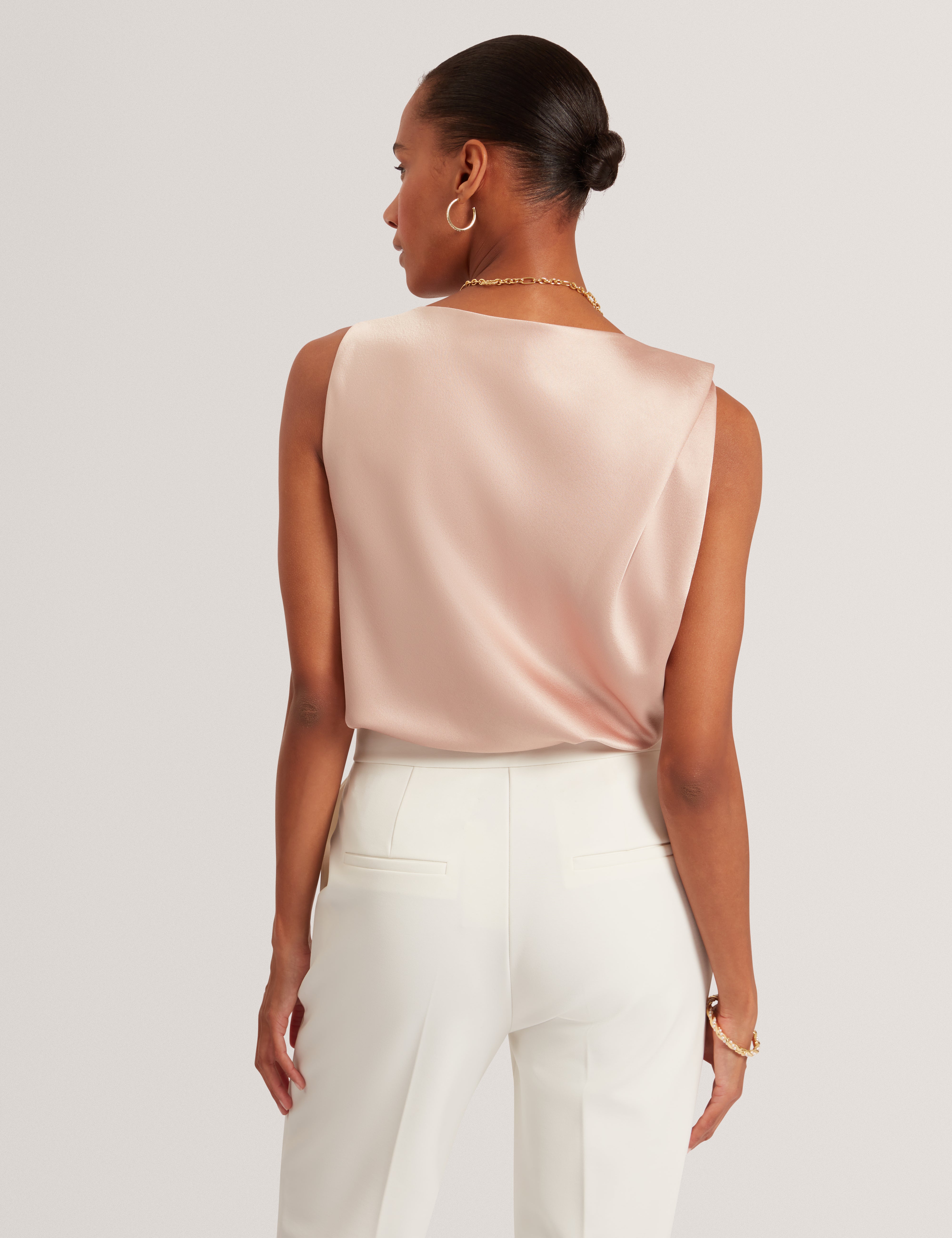 Miona Sleveless Twist Detail Top Dusky-Pink