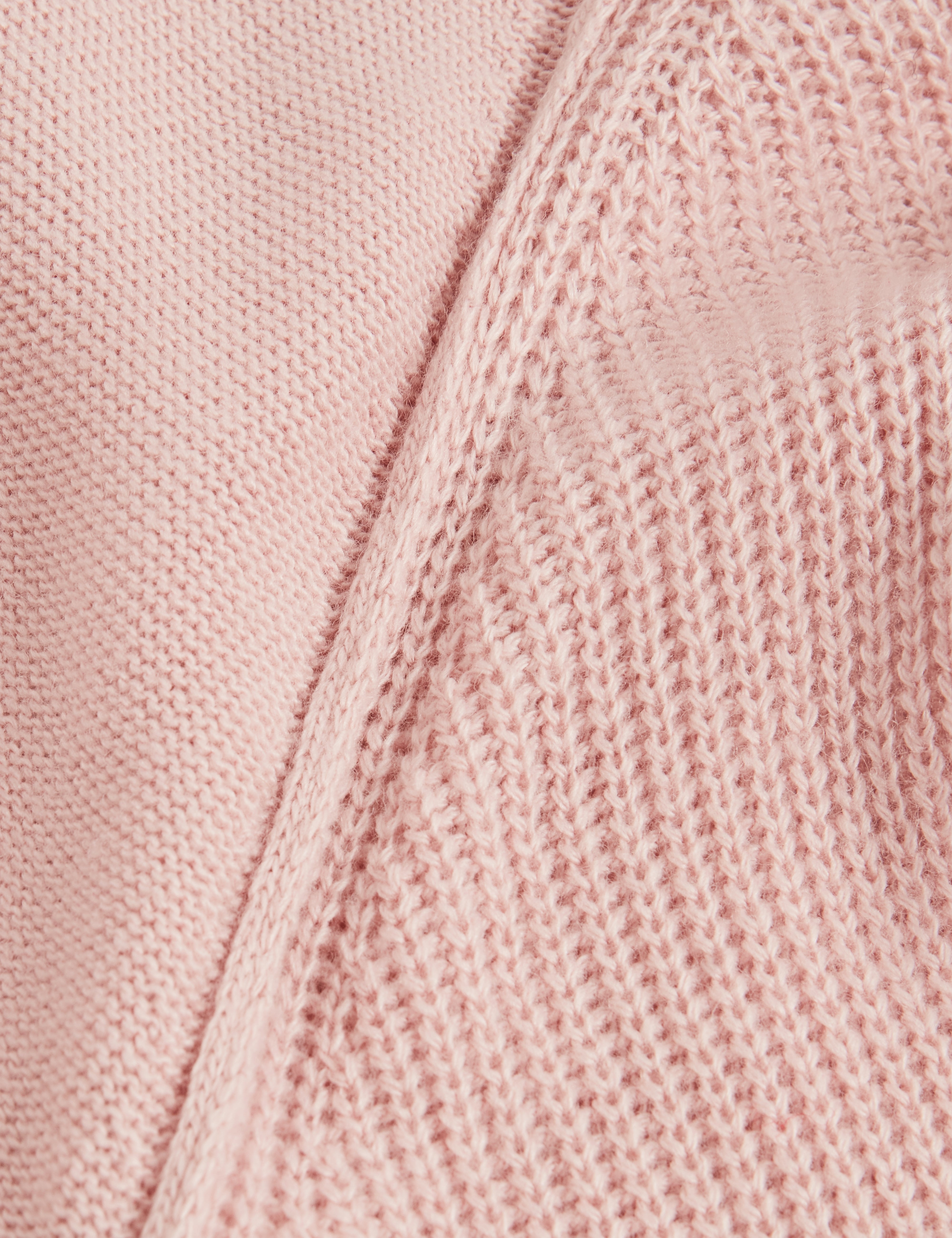 فيكي سترة محبوكة بياقة دائرية لون وردي