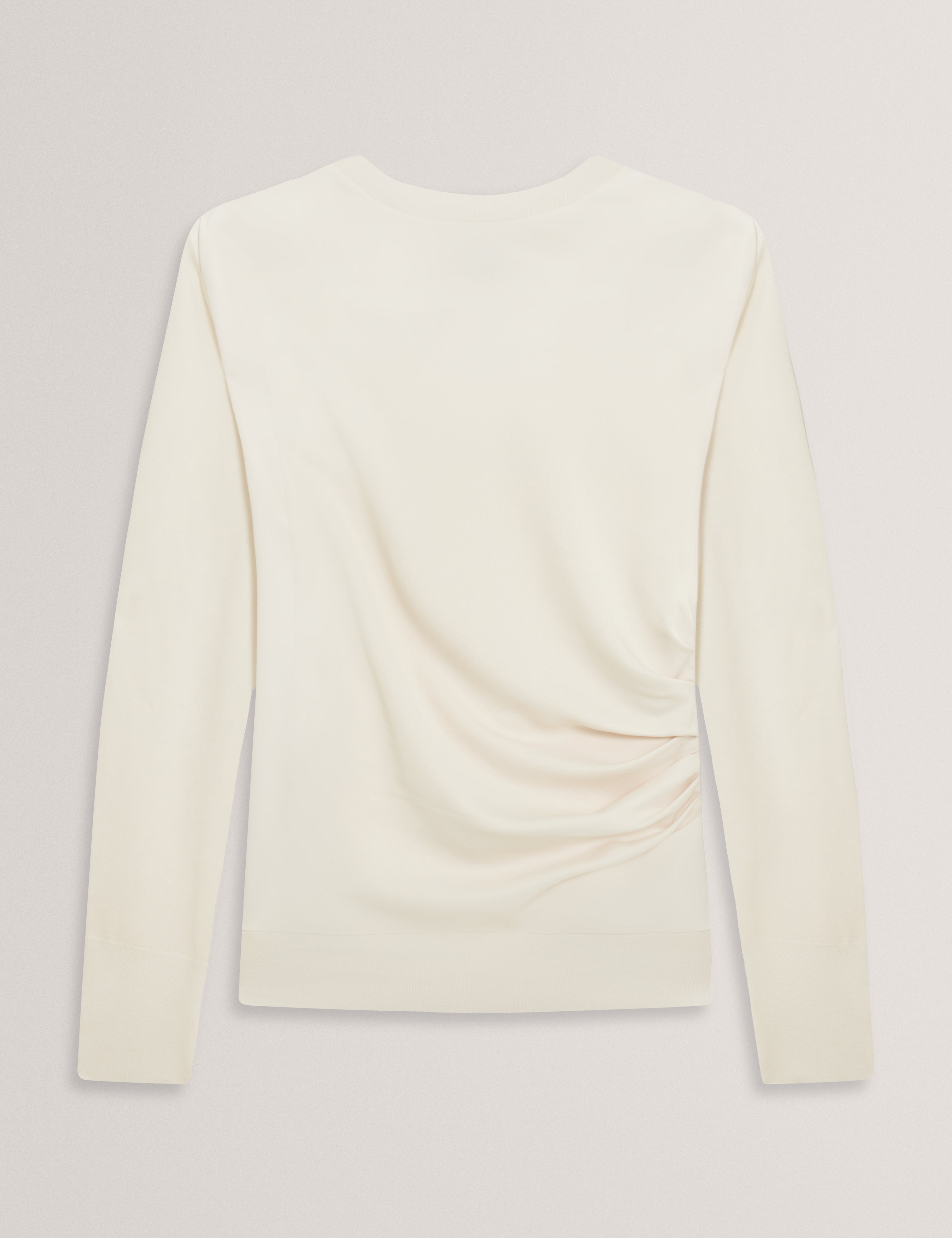 ليزلي كنزة محبوكة بأكمام طويلة لون عاجي