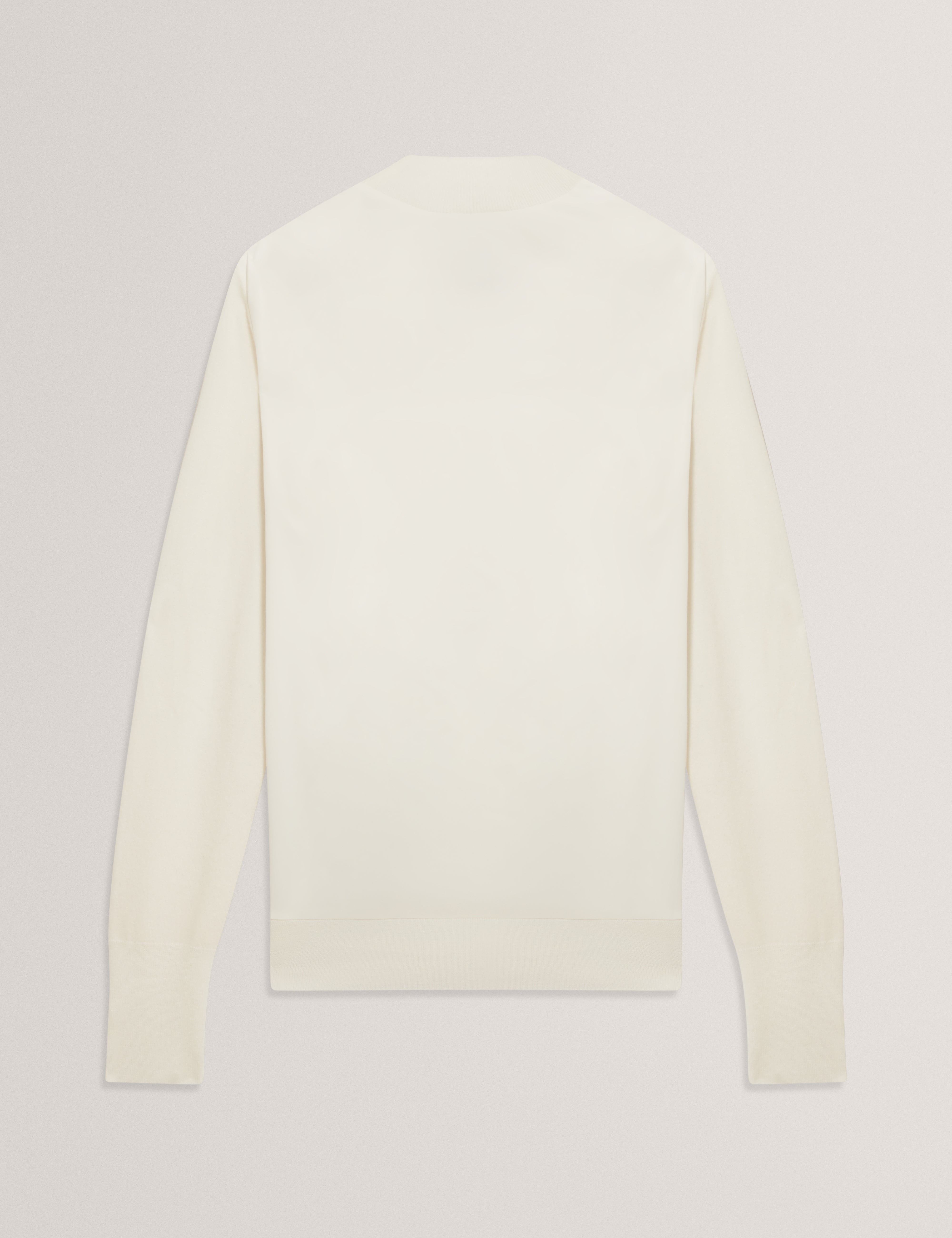 ليزلي كنزة محبوكة بأكمام طويلة لون عاجي