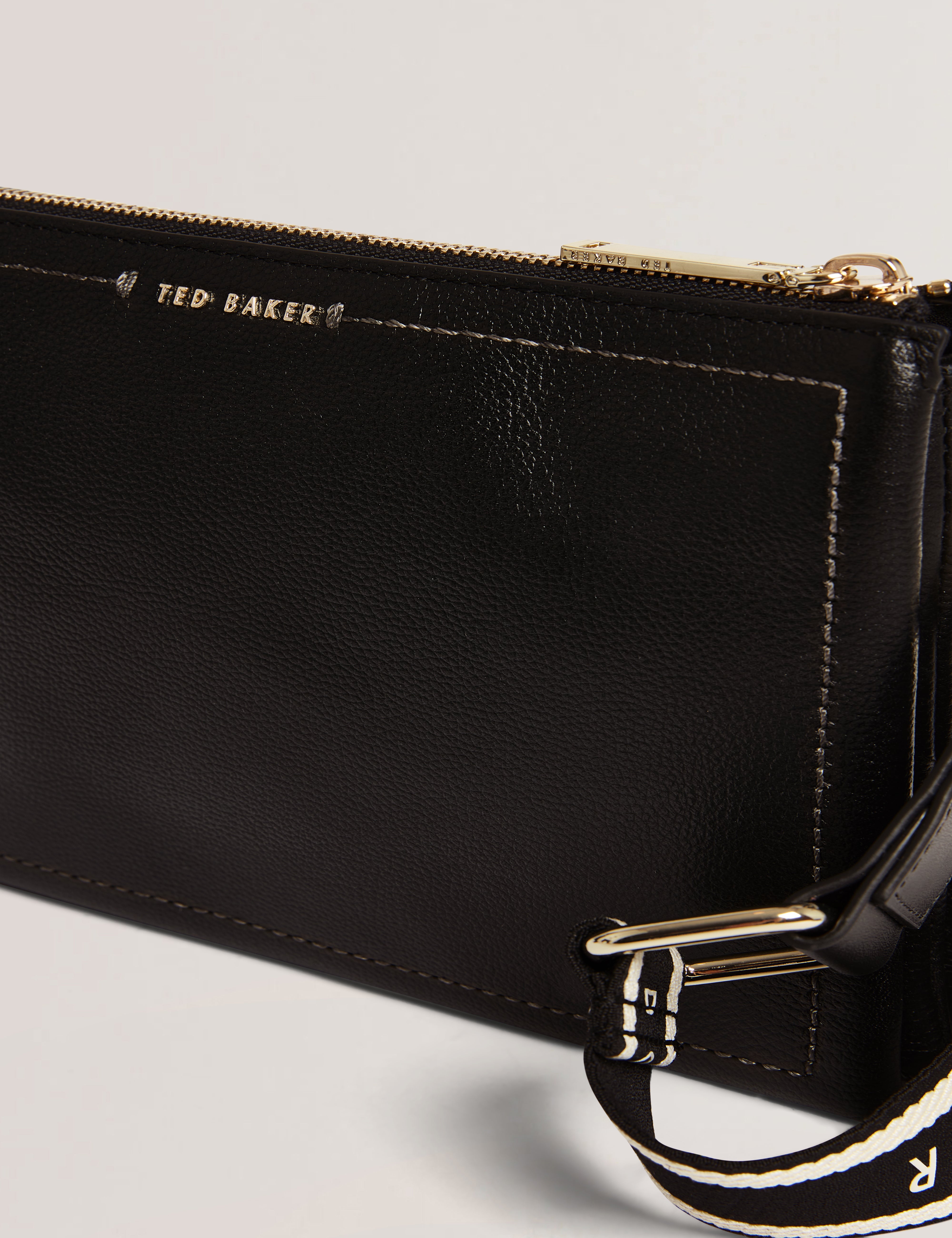 Larinda Webbing Small Leather Crossbody Bag Black