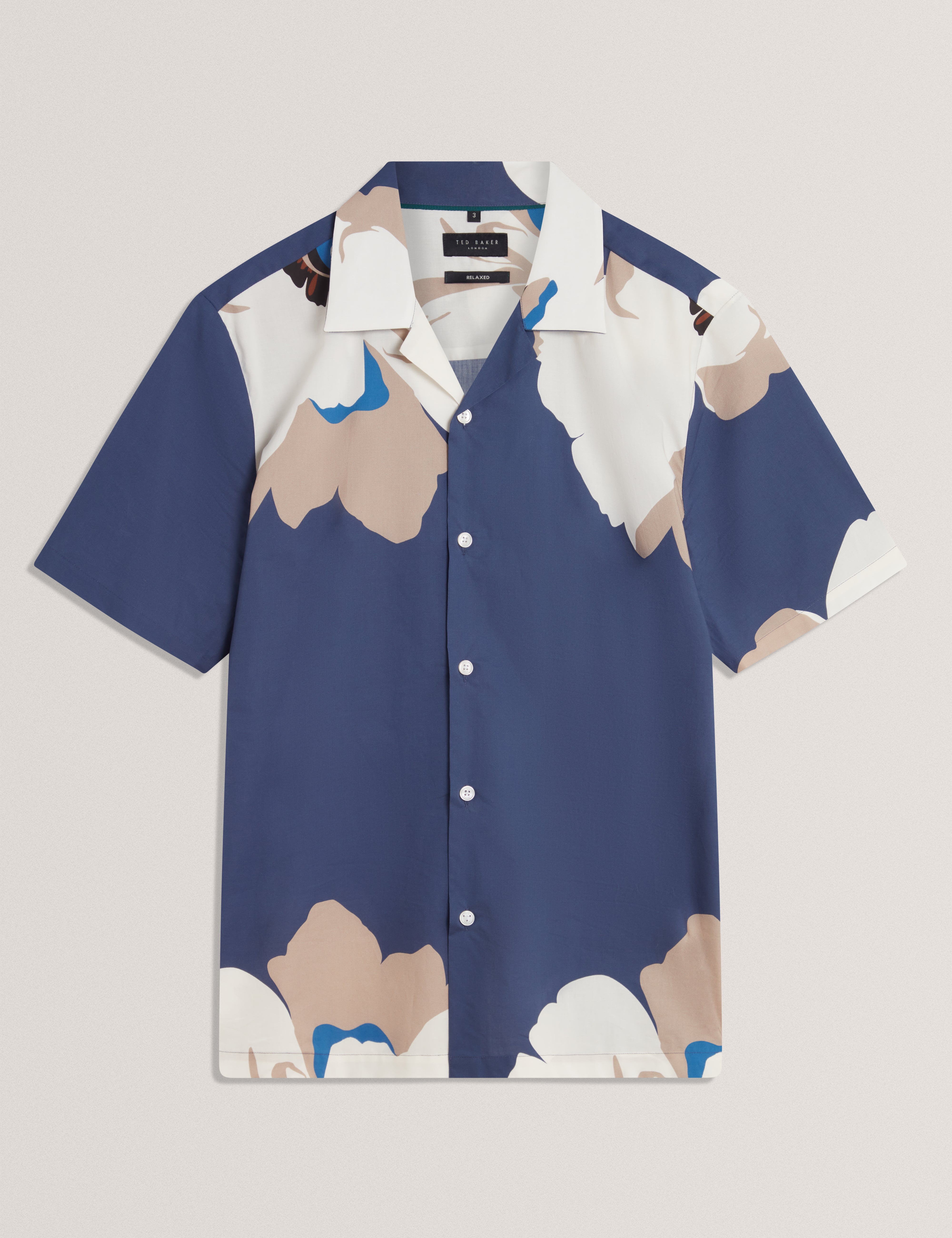 Hebbden Short Sleeve Relaxed Floral Shirt Dk-Blue