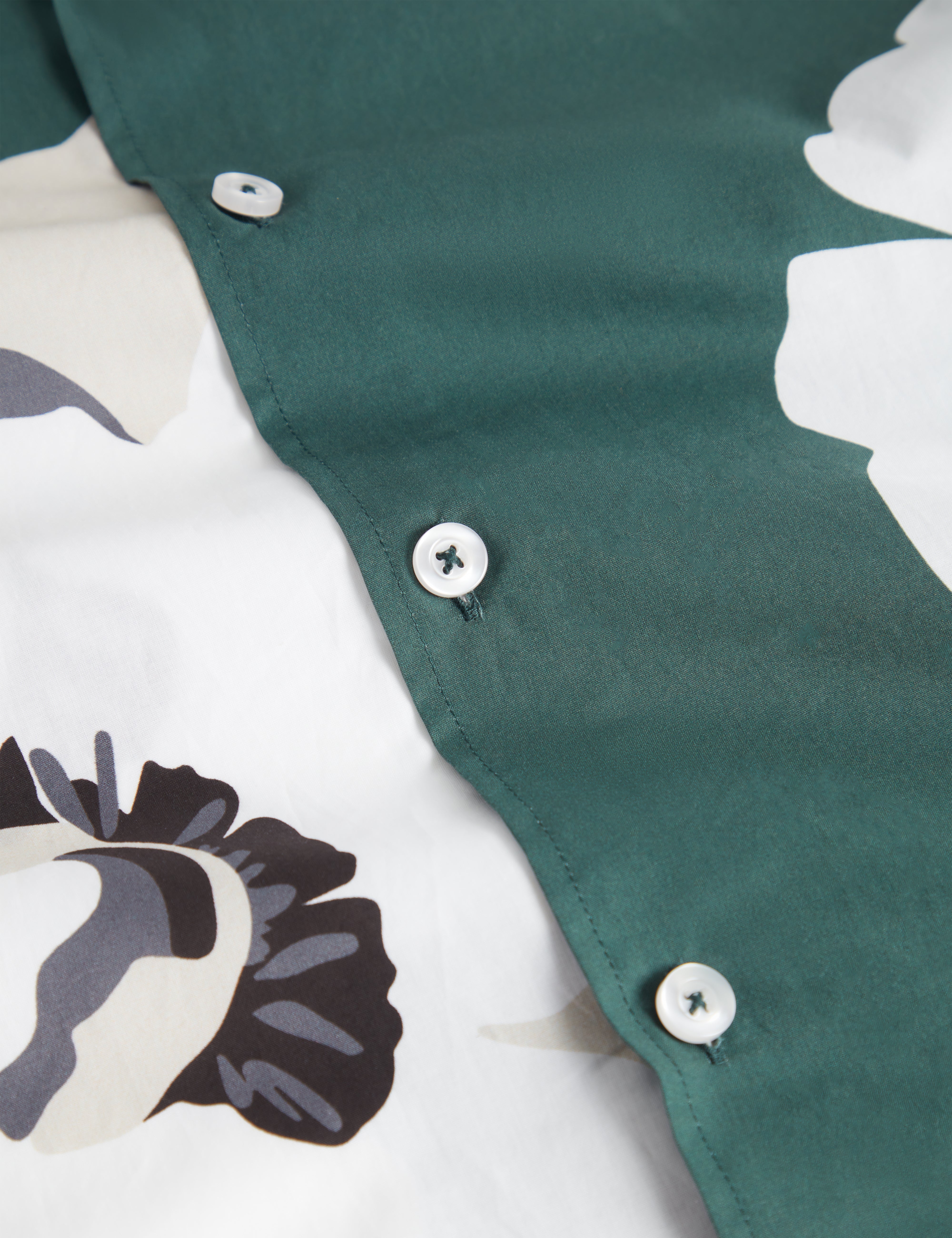 Hebbden Short Sleeve Relaxed Floral Shirt Dk-Green