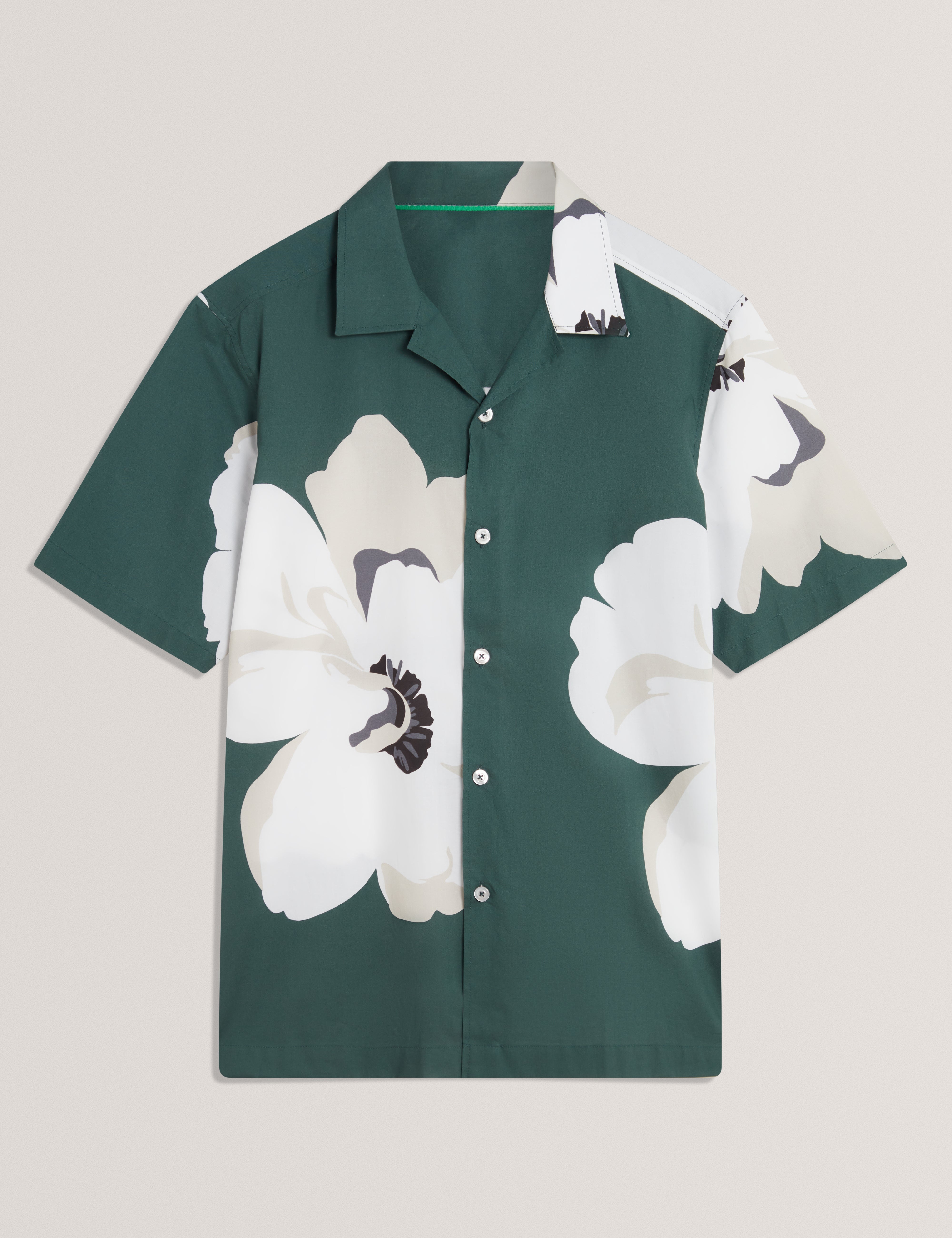 Hebbden Short Sleeve Relaxed Floral Shirt Dk-Green