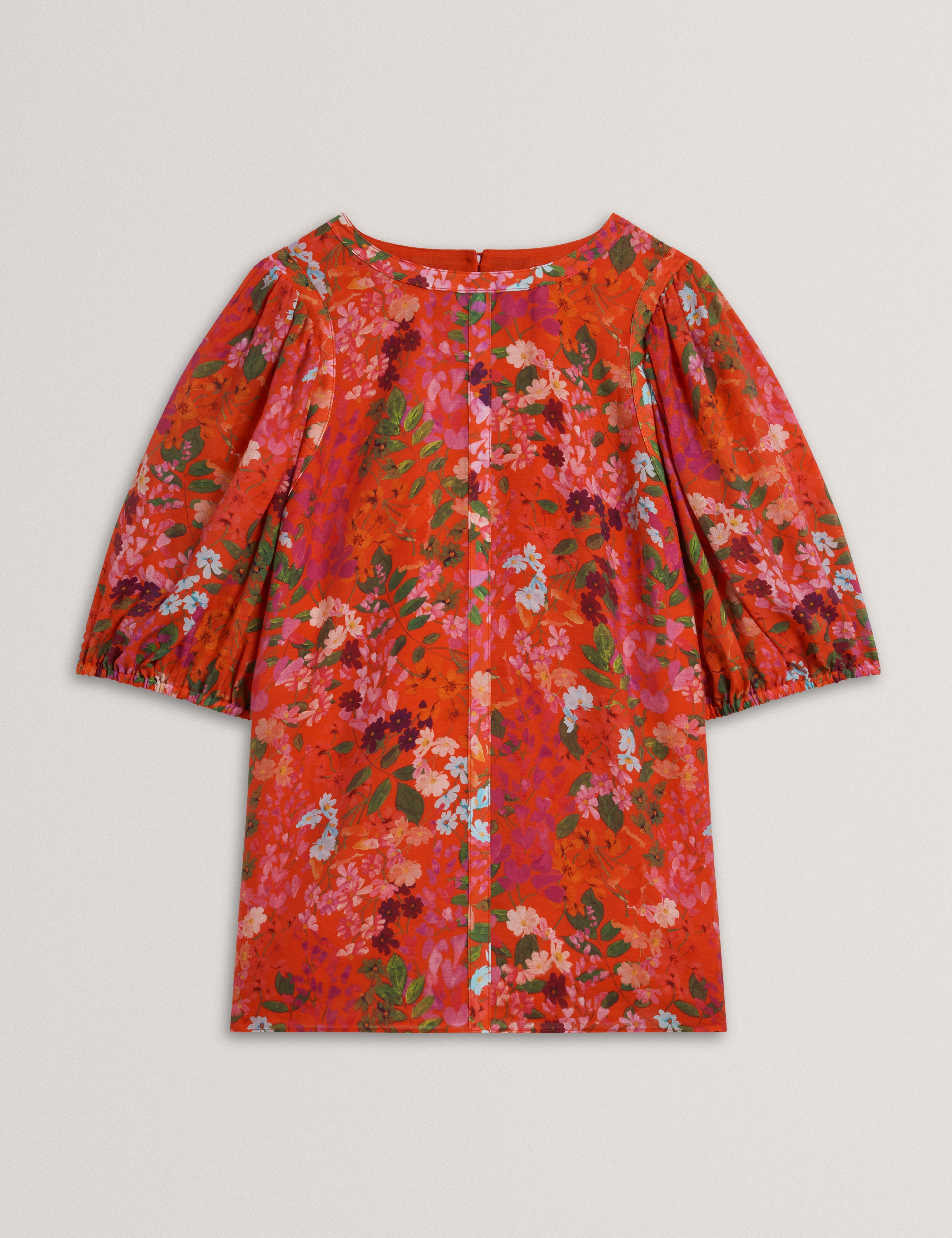 هاهتي كنزة حمراء بأكمام منفوخة