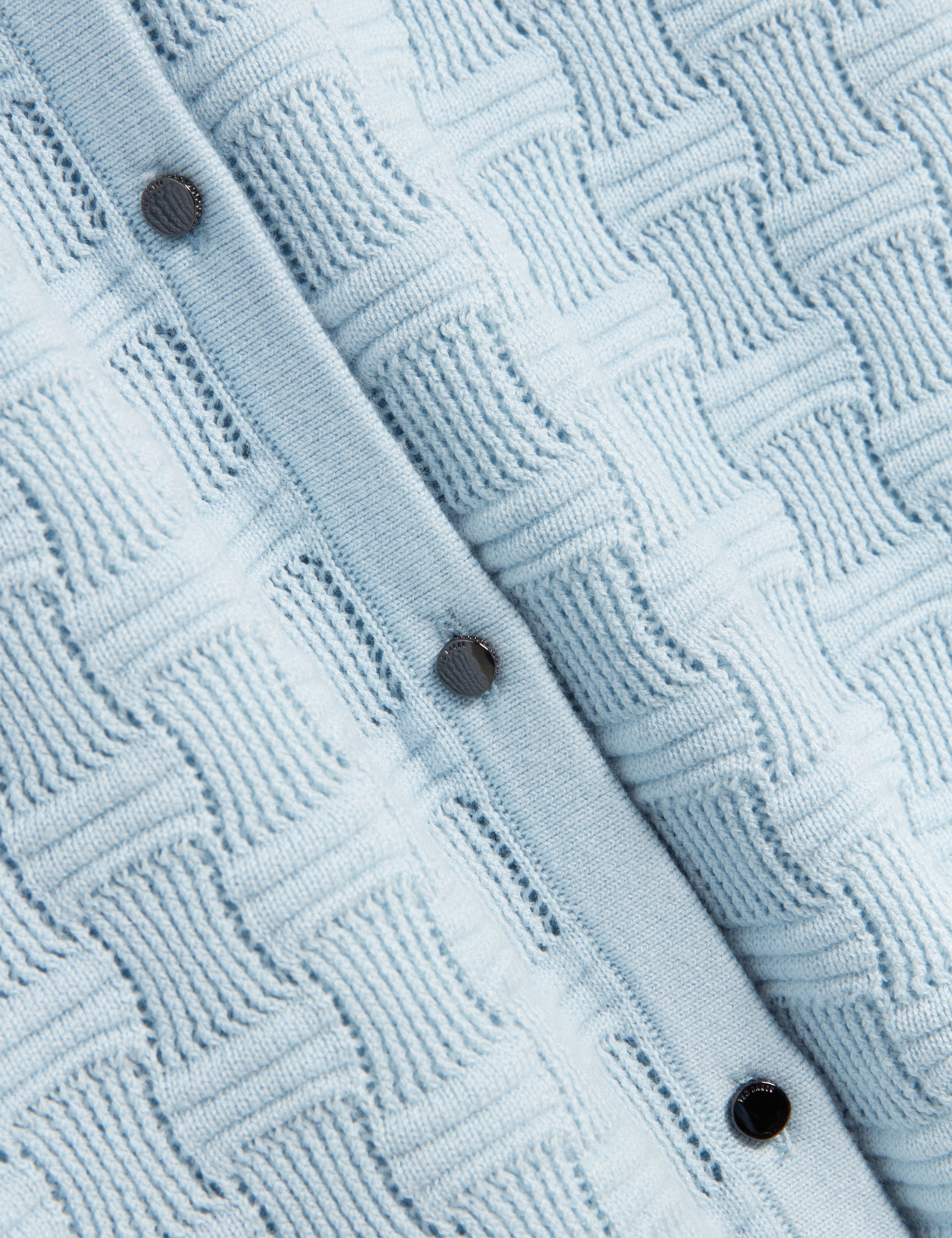 Cahrie Touch Of Silk Knitted Crew Neck Cardigan Pl-Blue