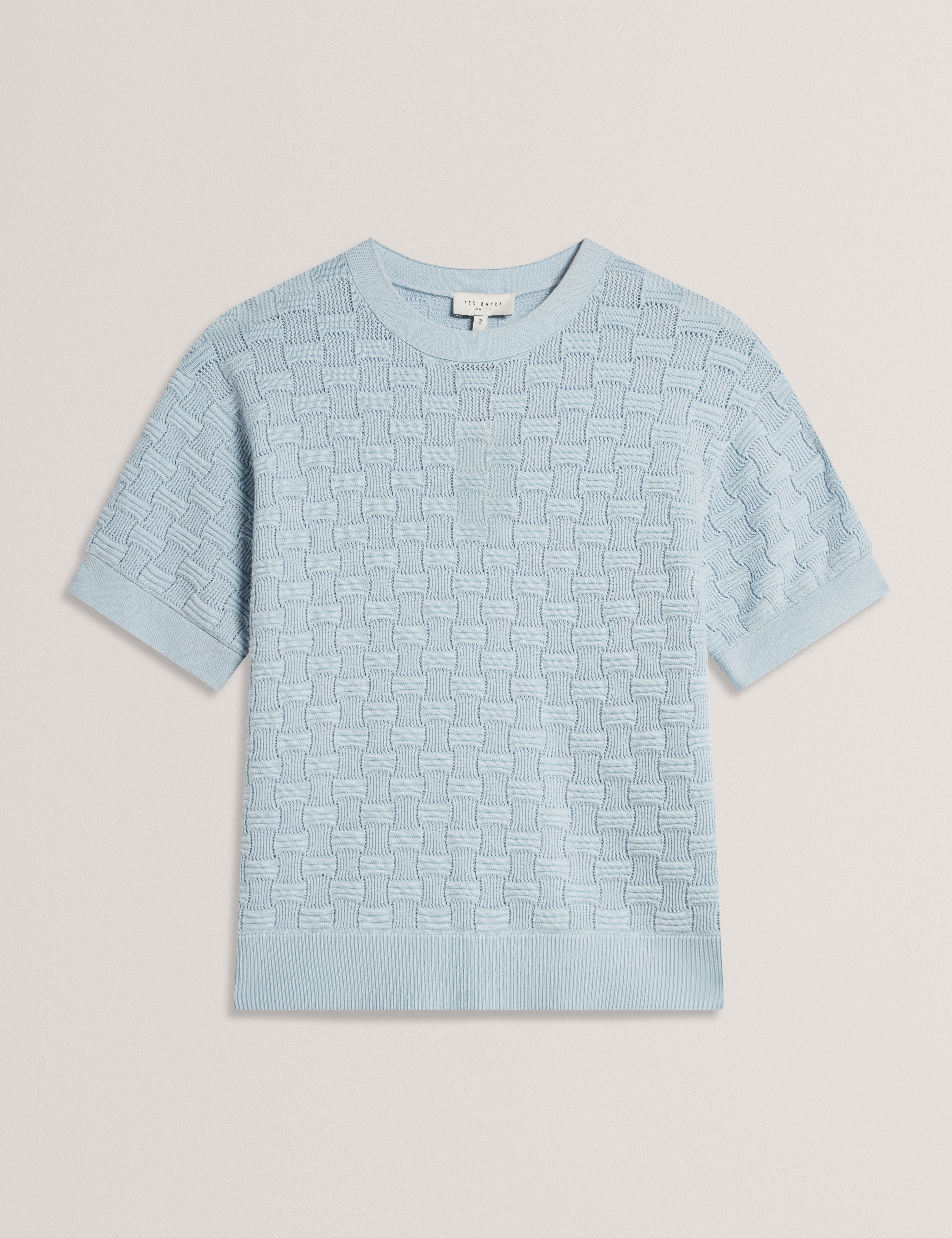 Emeta Touch Of Silk Knitted Crew Neck Tee Pl-Blue