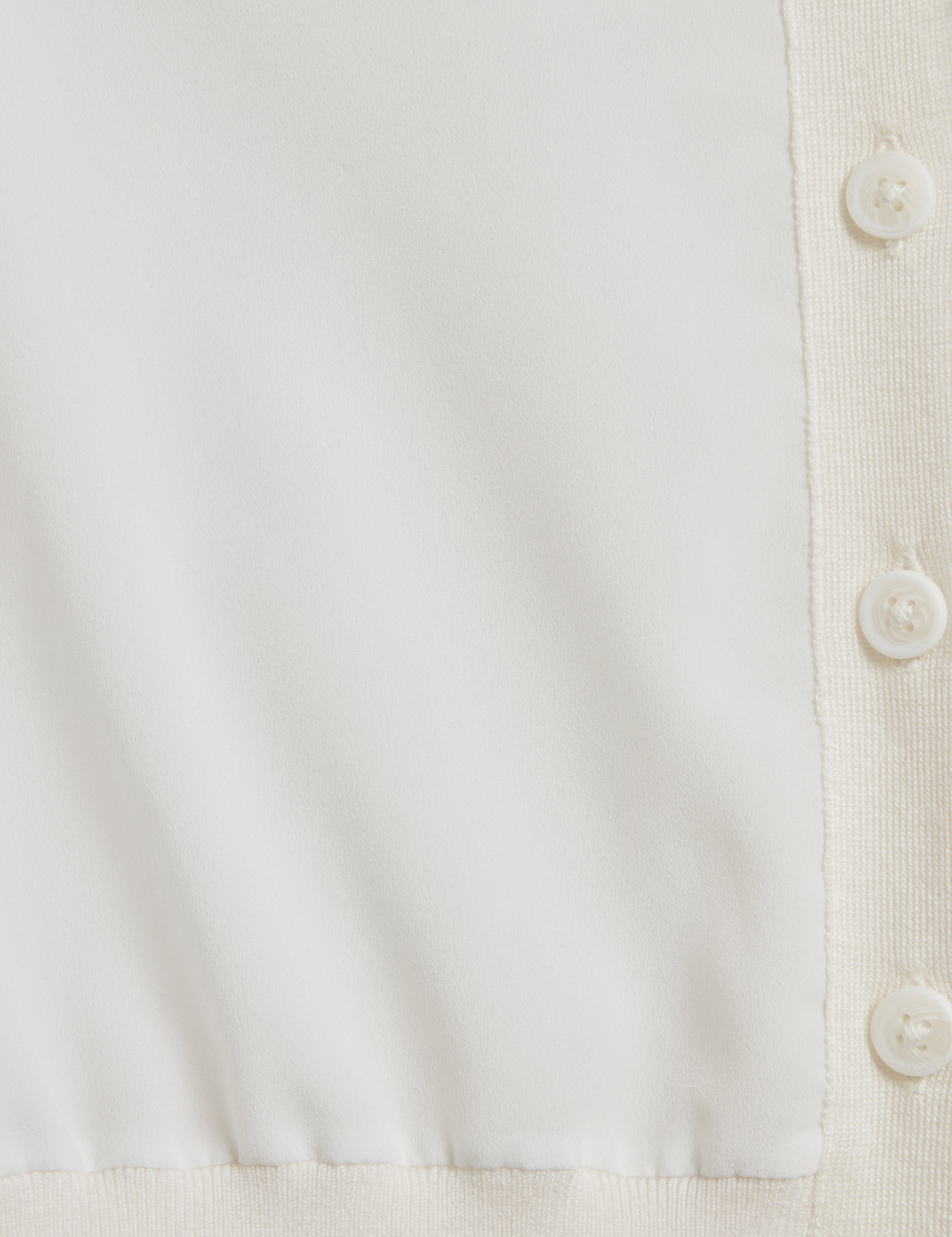 Ofina Woven Front Short Sleeve Cardigan White