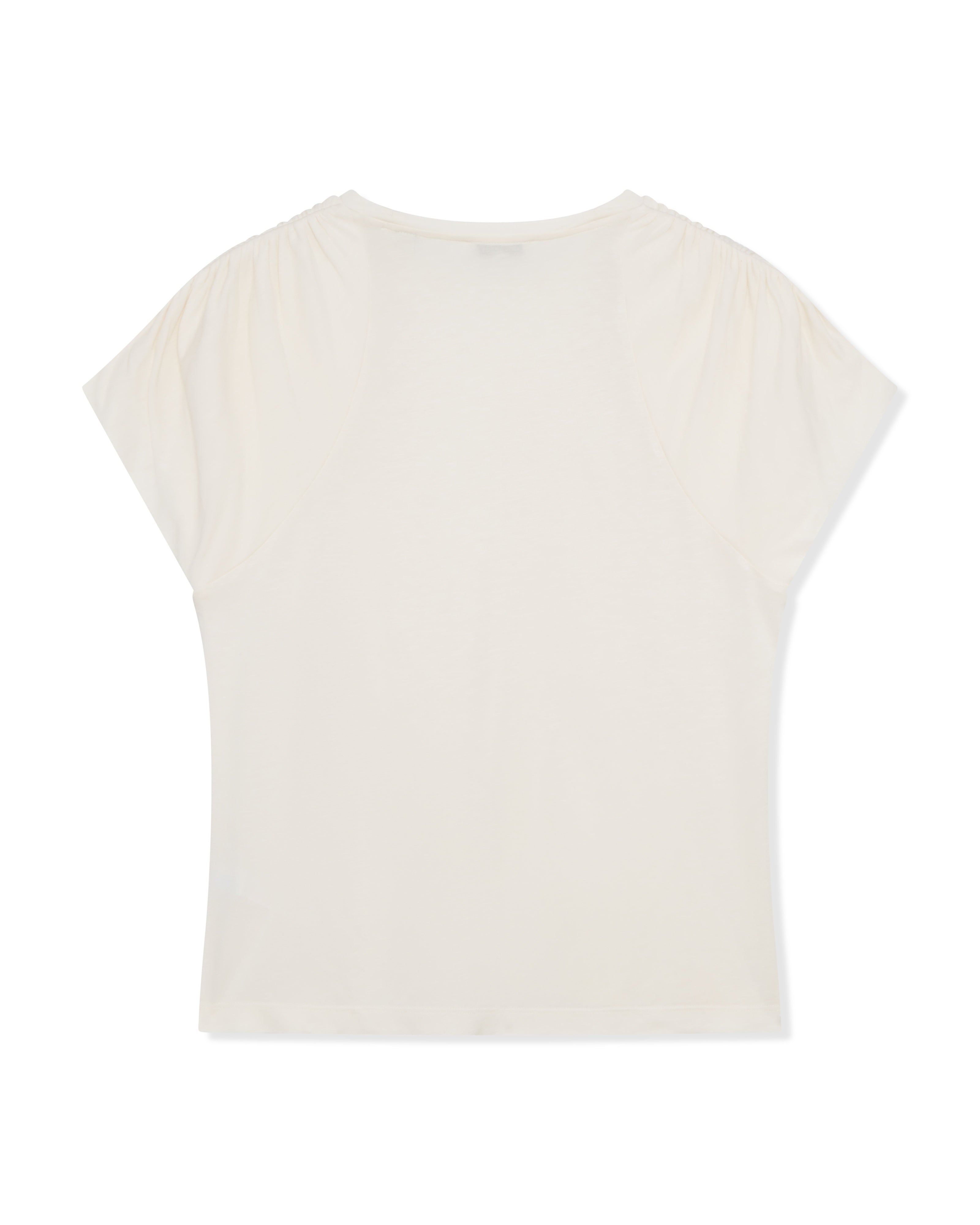 Elmie Gather Shoulder Detail Tee White