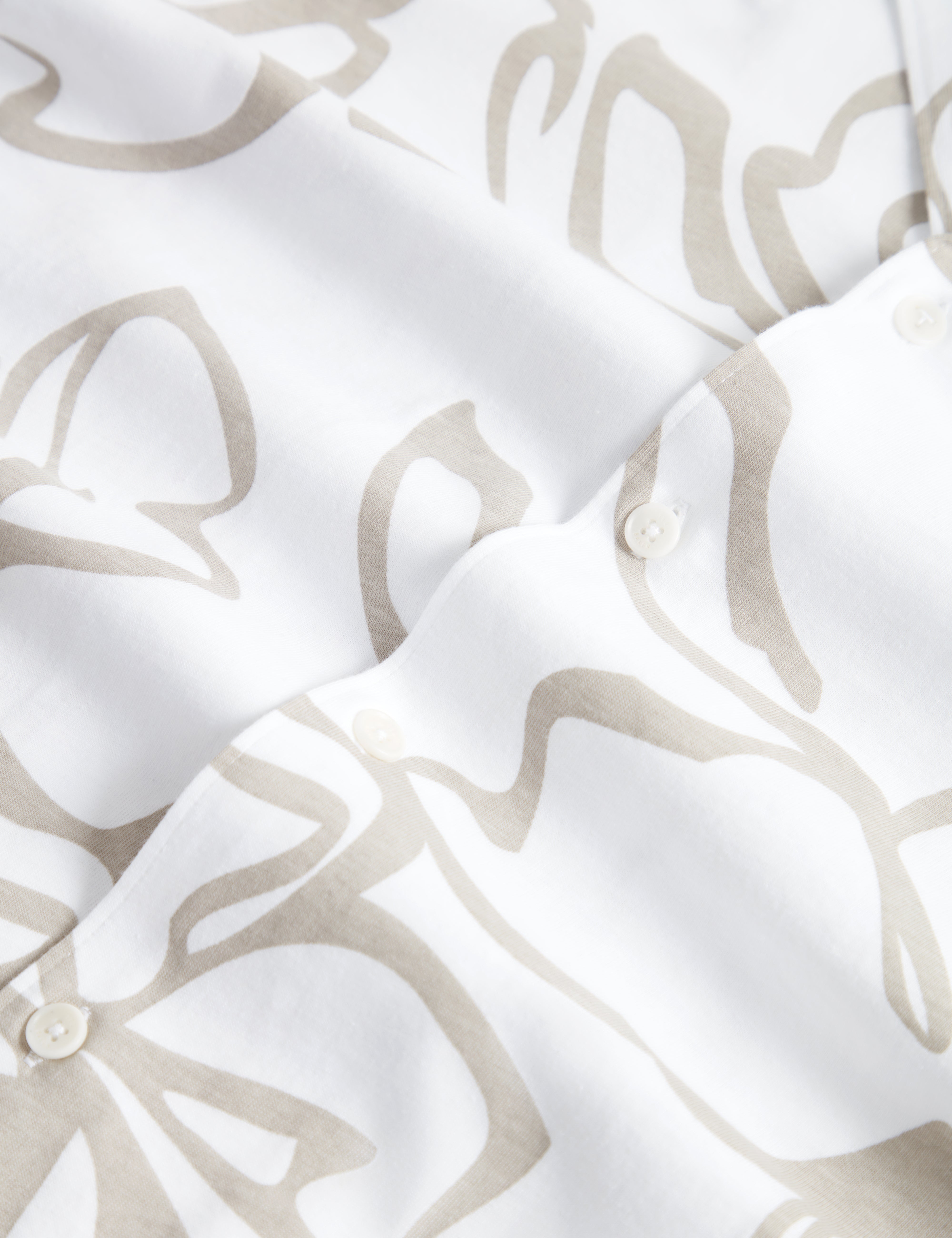 Claub Short Sleeve Floral Jersey Shirt White