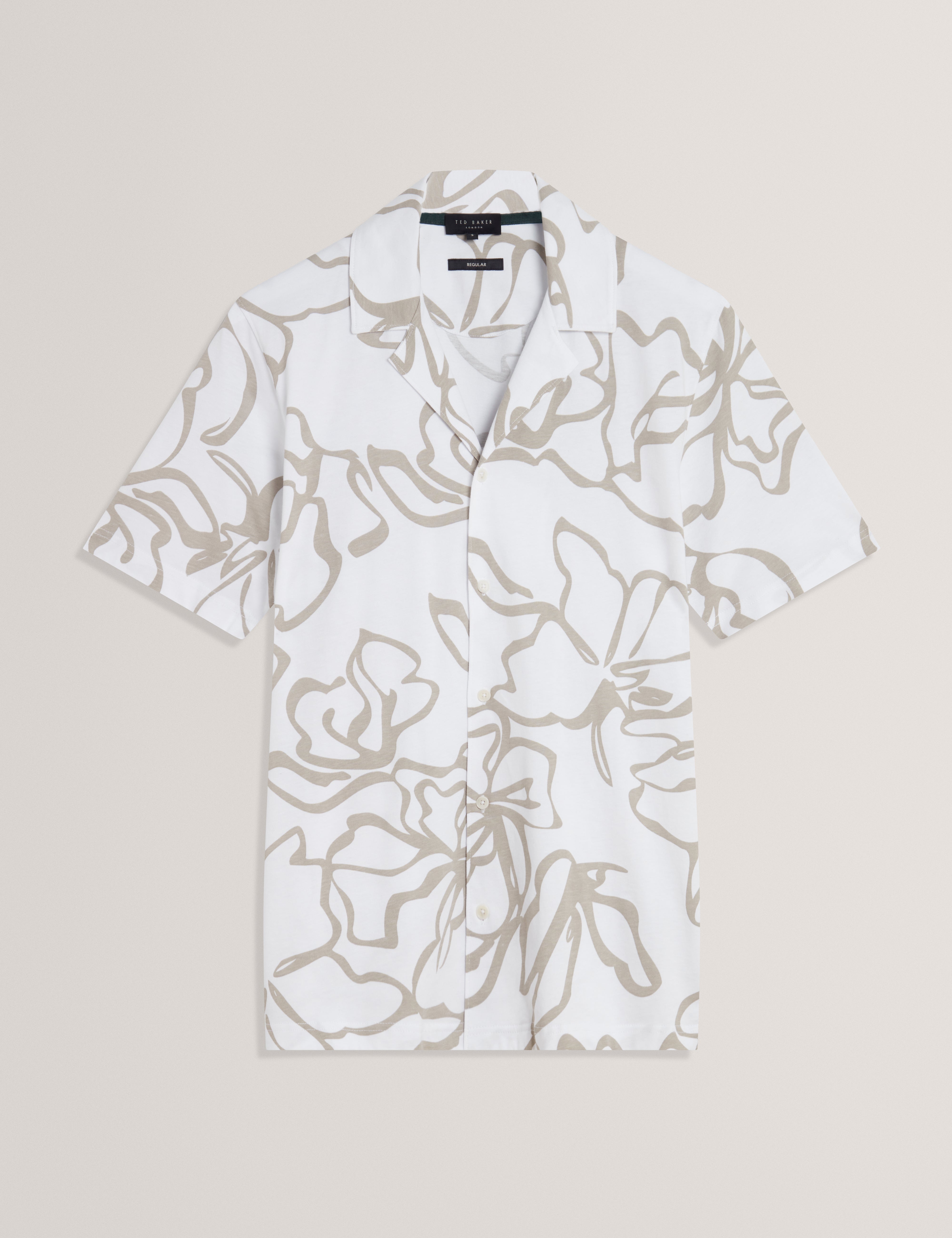 Claub Short Sleeve Floral Jersey Shirt White