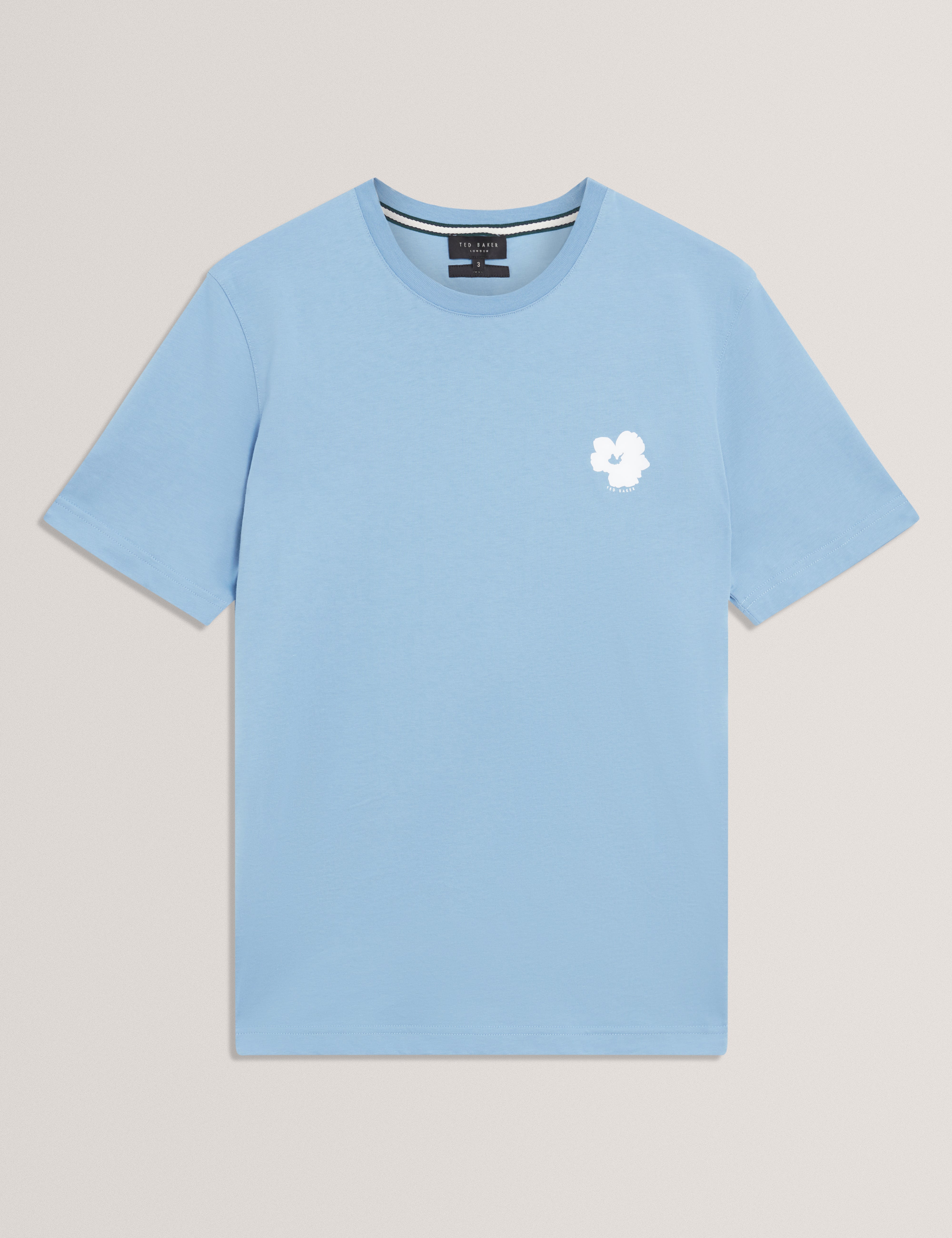 Manric Short Sleeve Floral Placement T-Shirt Lt-Blue