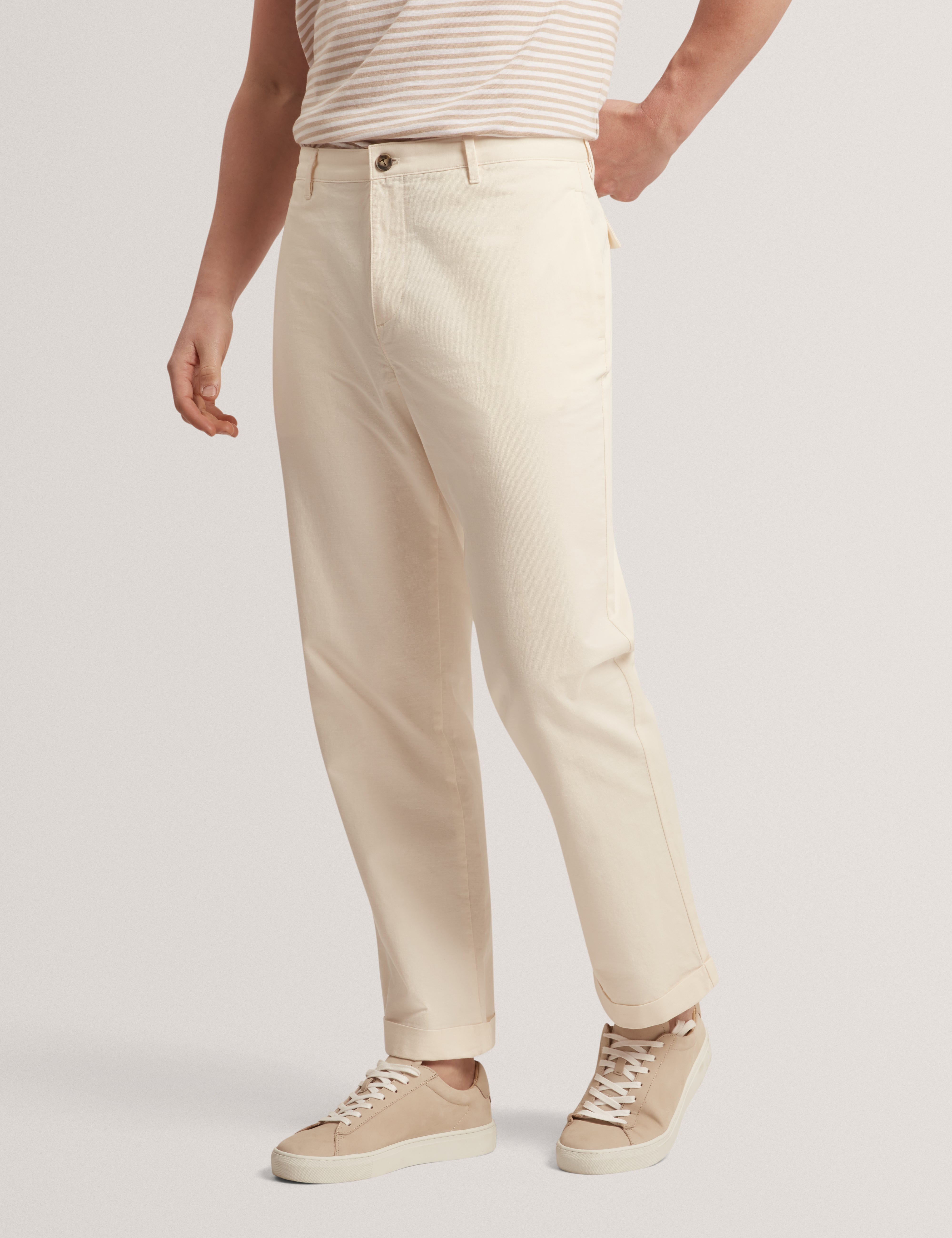 Ciandra Straight Garment Dye Trouser Taupe
