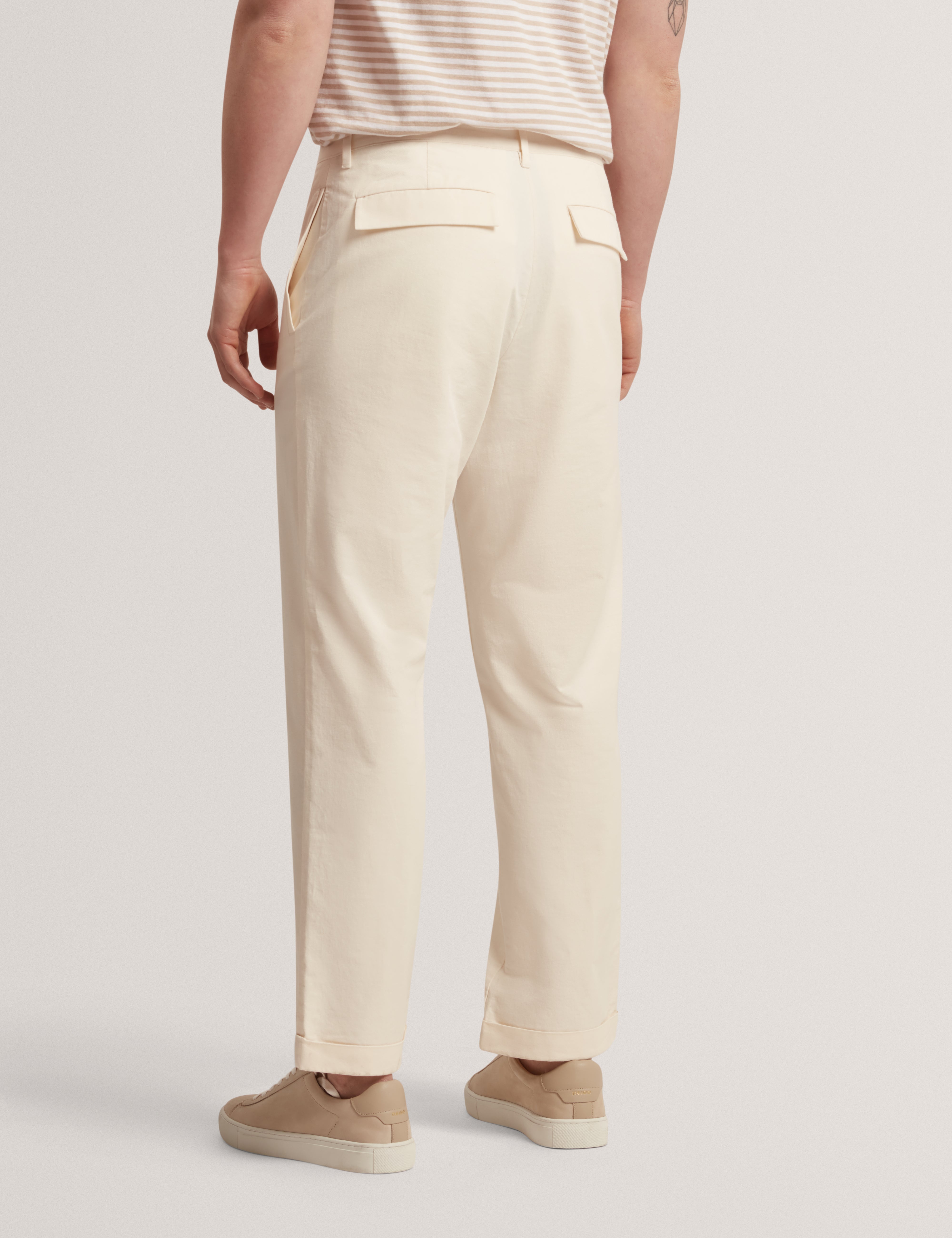 Ciandra Straight Garment Dye Trouser Taupe