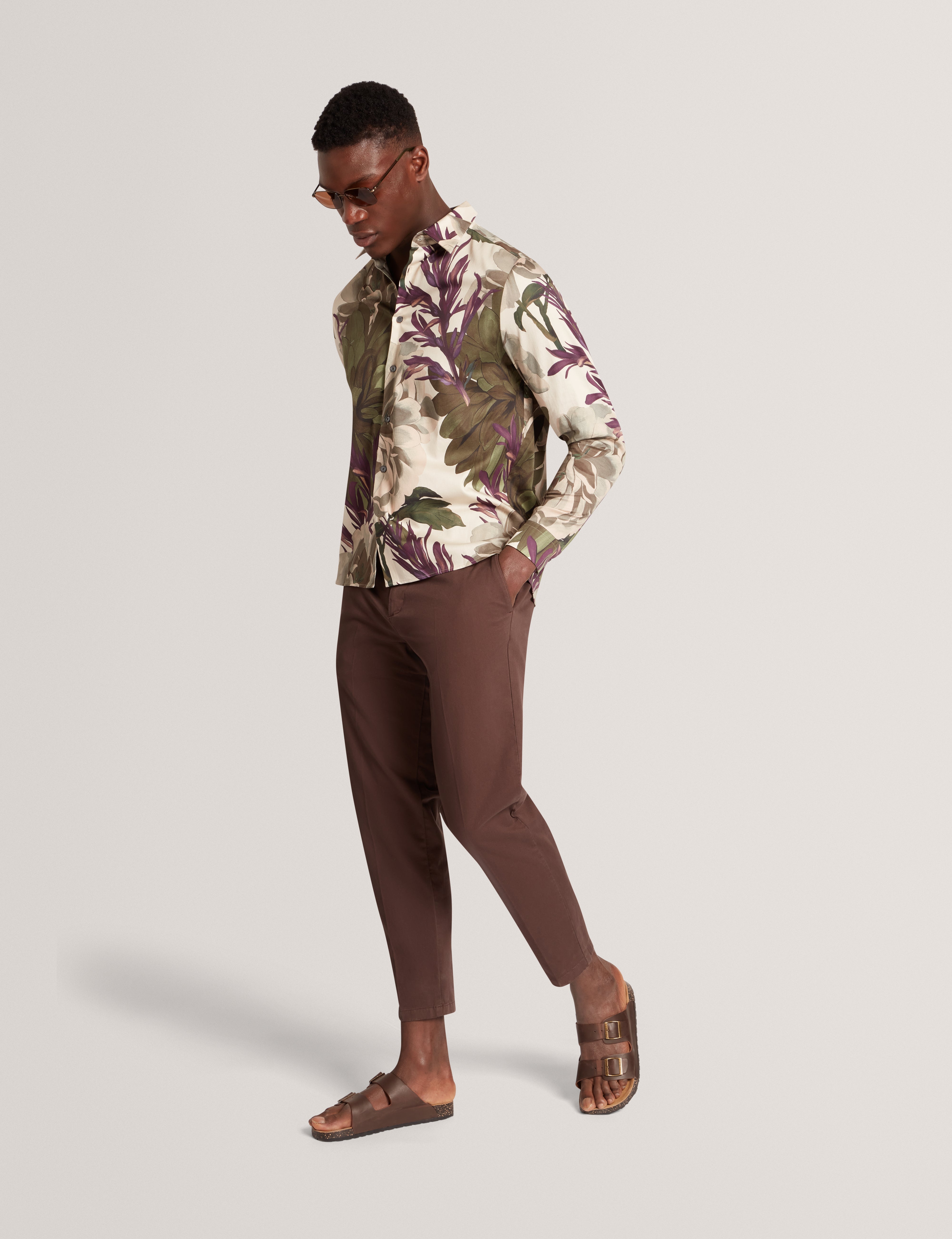 Armodo Tapered Smart Trouser Dk-Brown