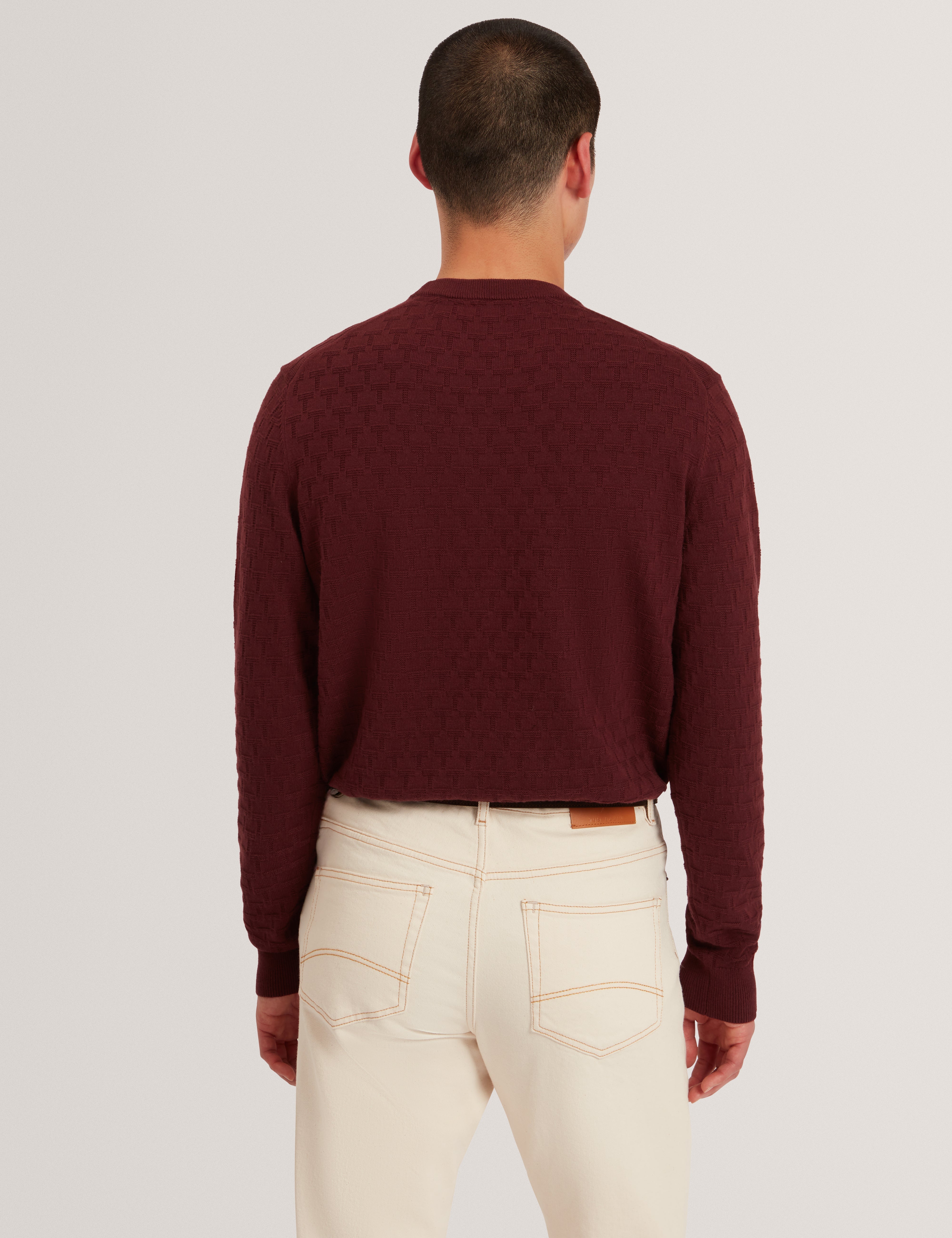 Sainsy T Stitch Crew Neck Maroon
