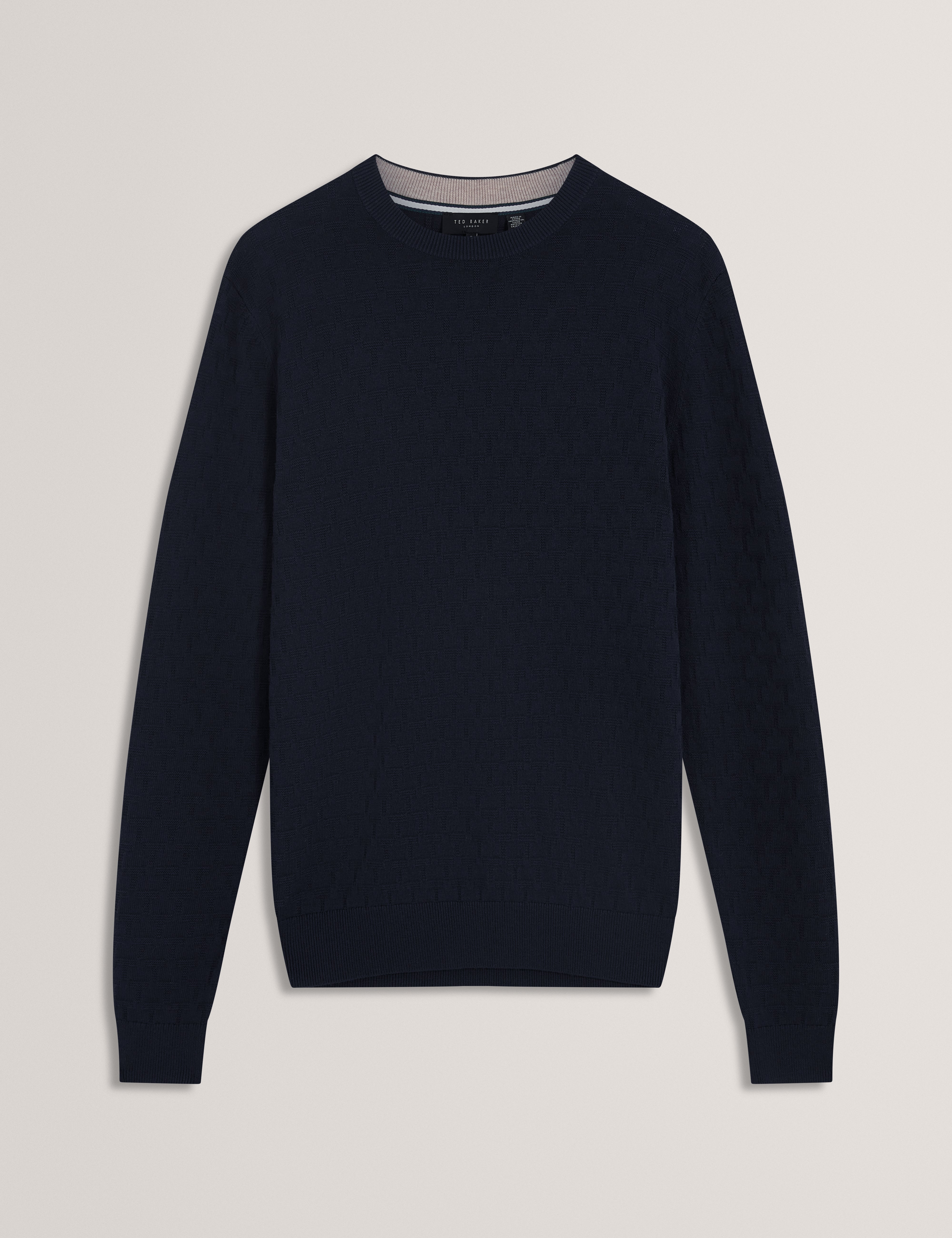 Sainsy T Stitch Crew Neck Navy