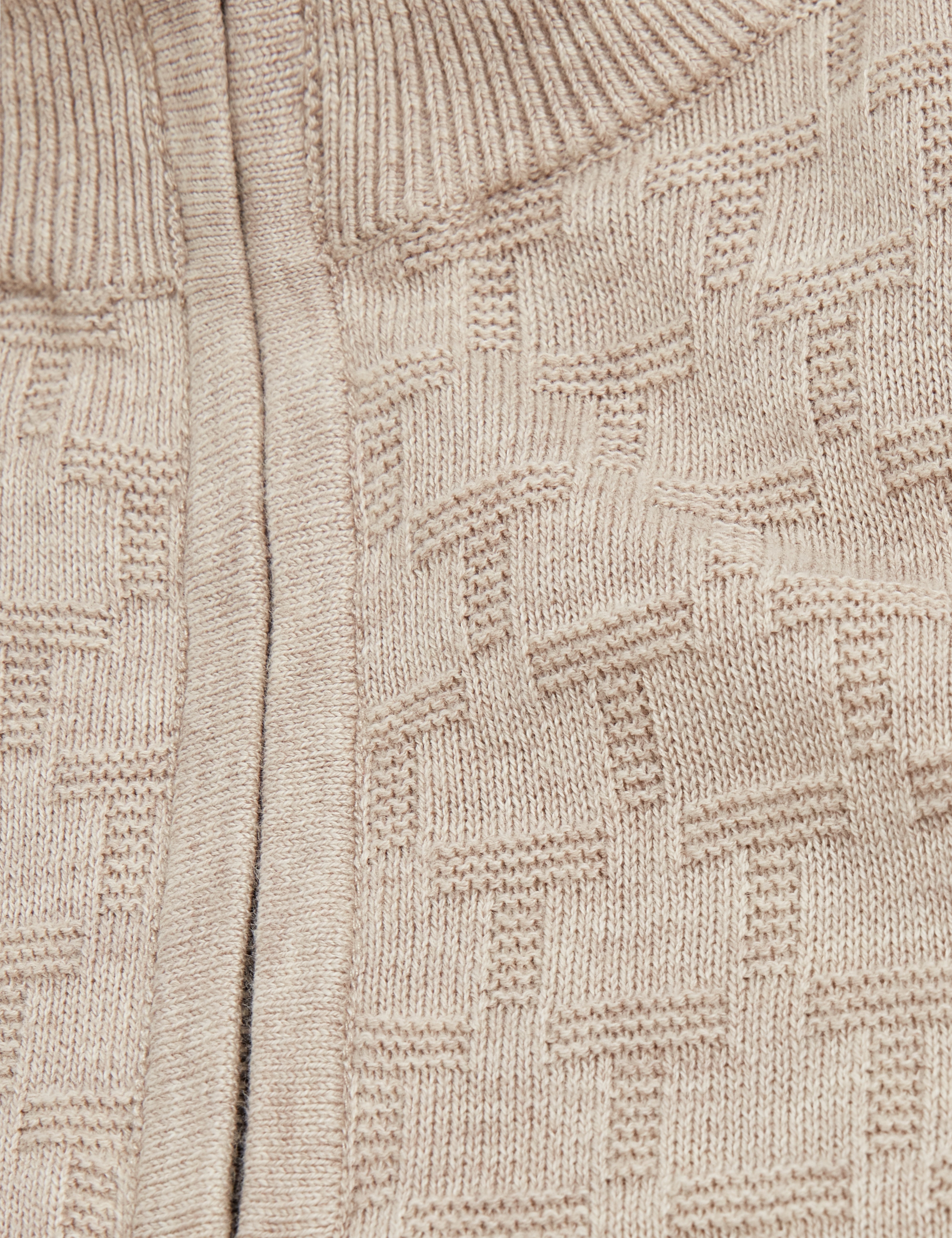 Jeremee T Stitch Half Zip Natural