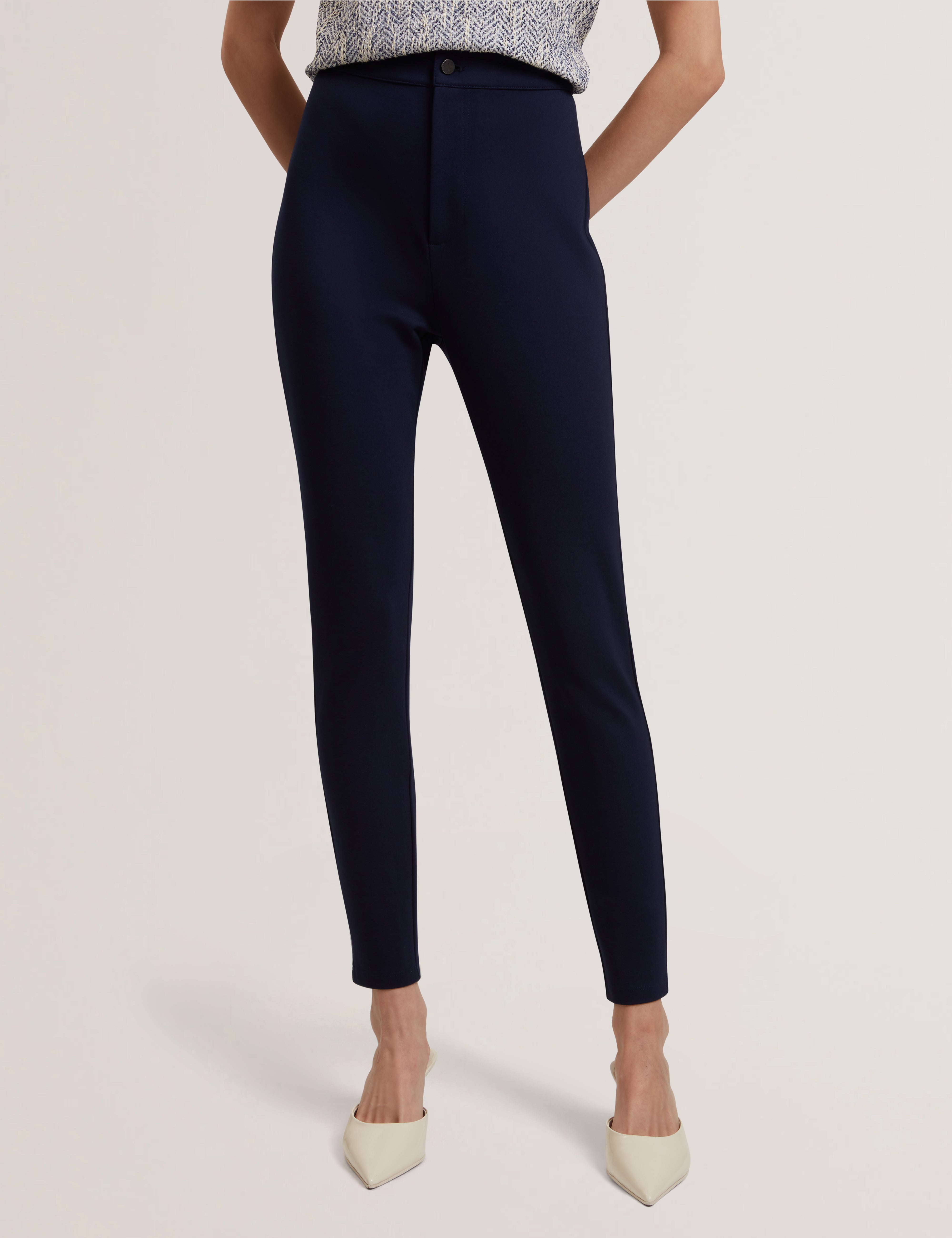 Felinda Fly Front Stretch Legging Navy