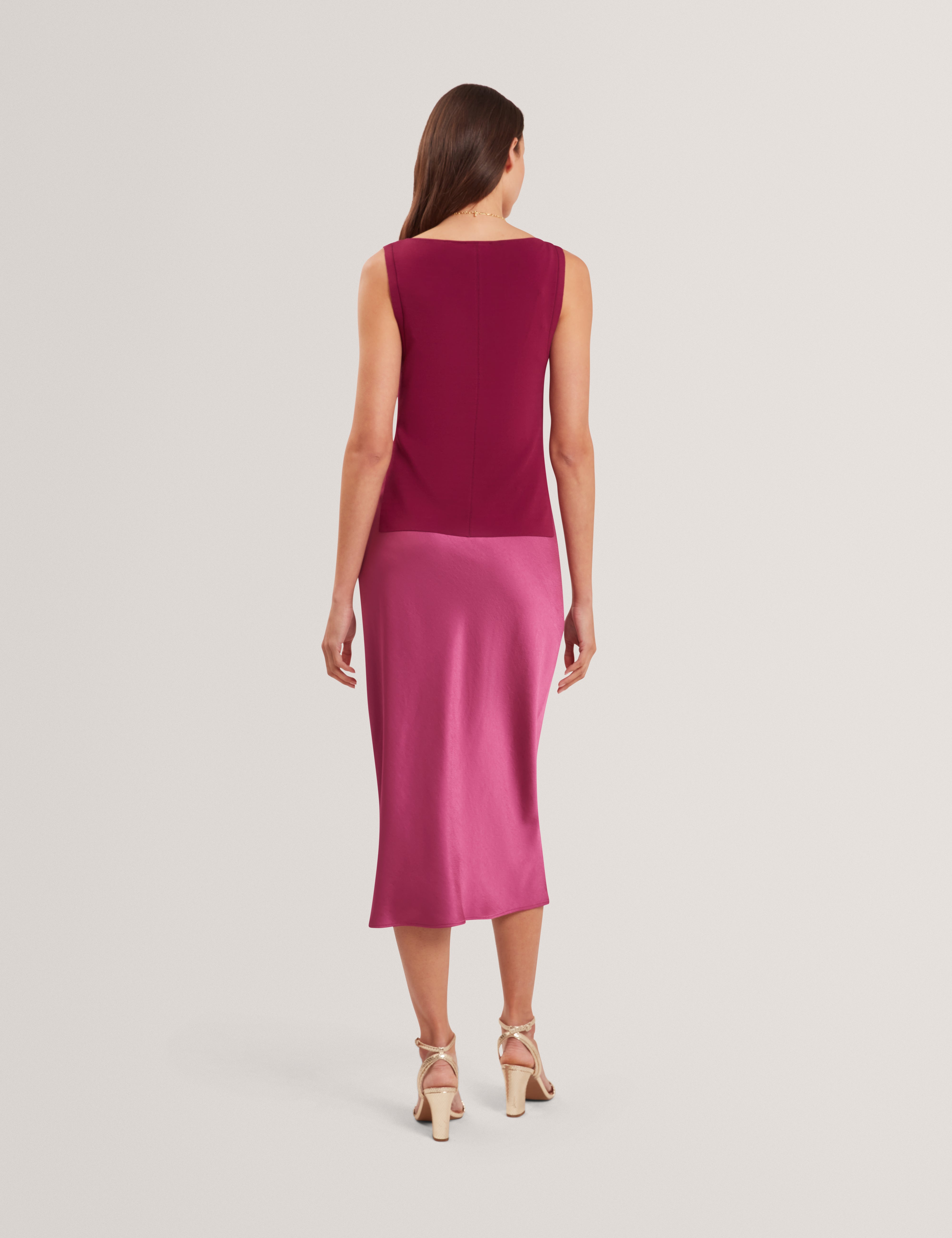 Ammil Satin Slip Dress With Removable Knitted Dp-Purple