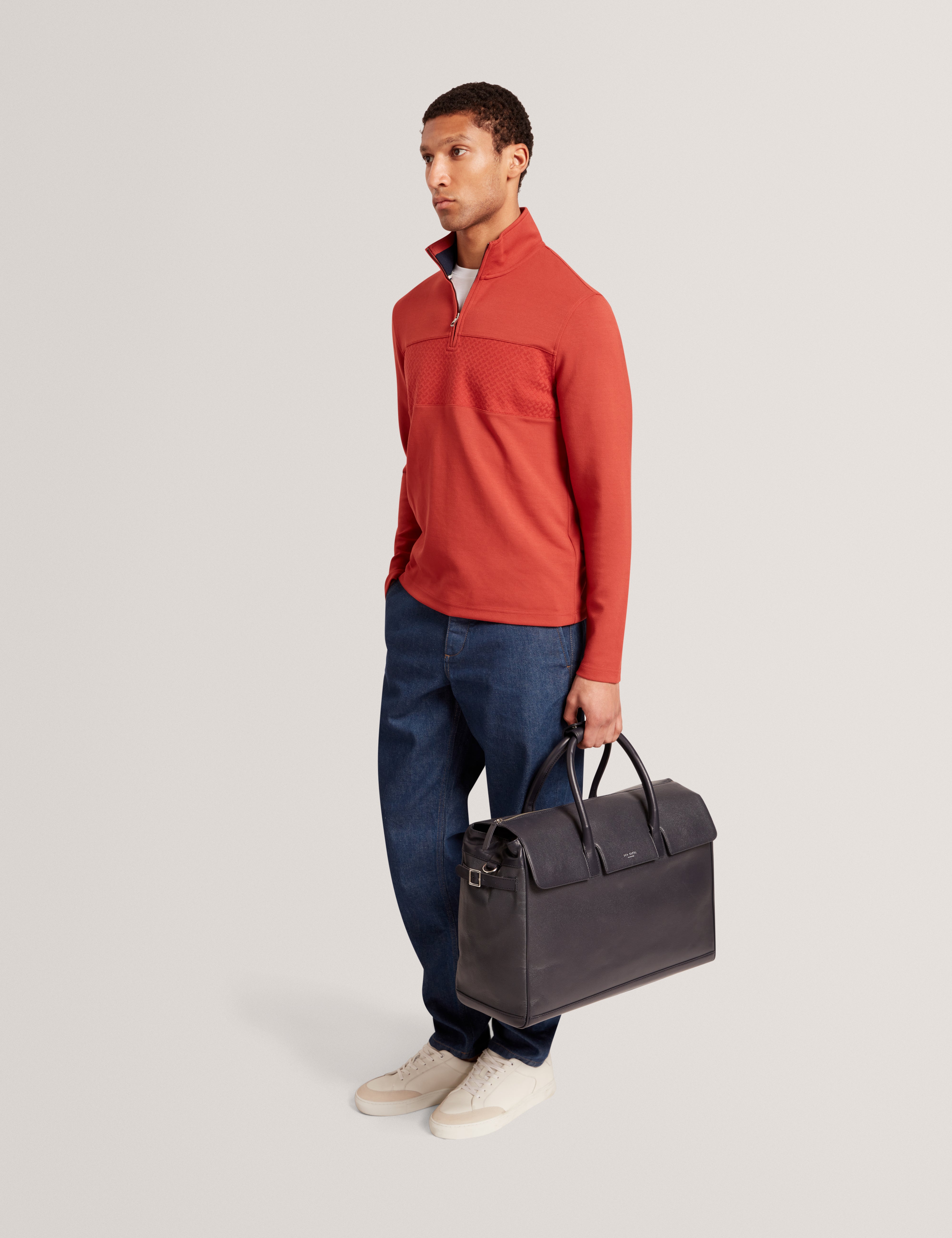 Karters Caviar Leather Weekend Bag Dk-Navy