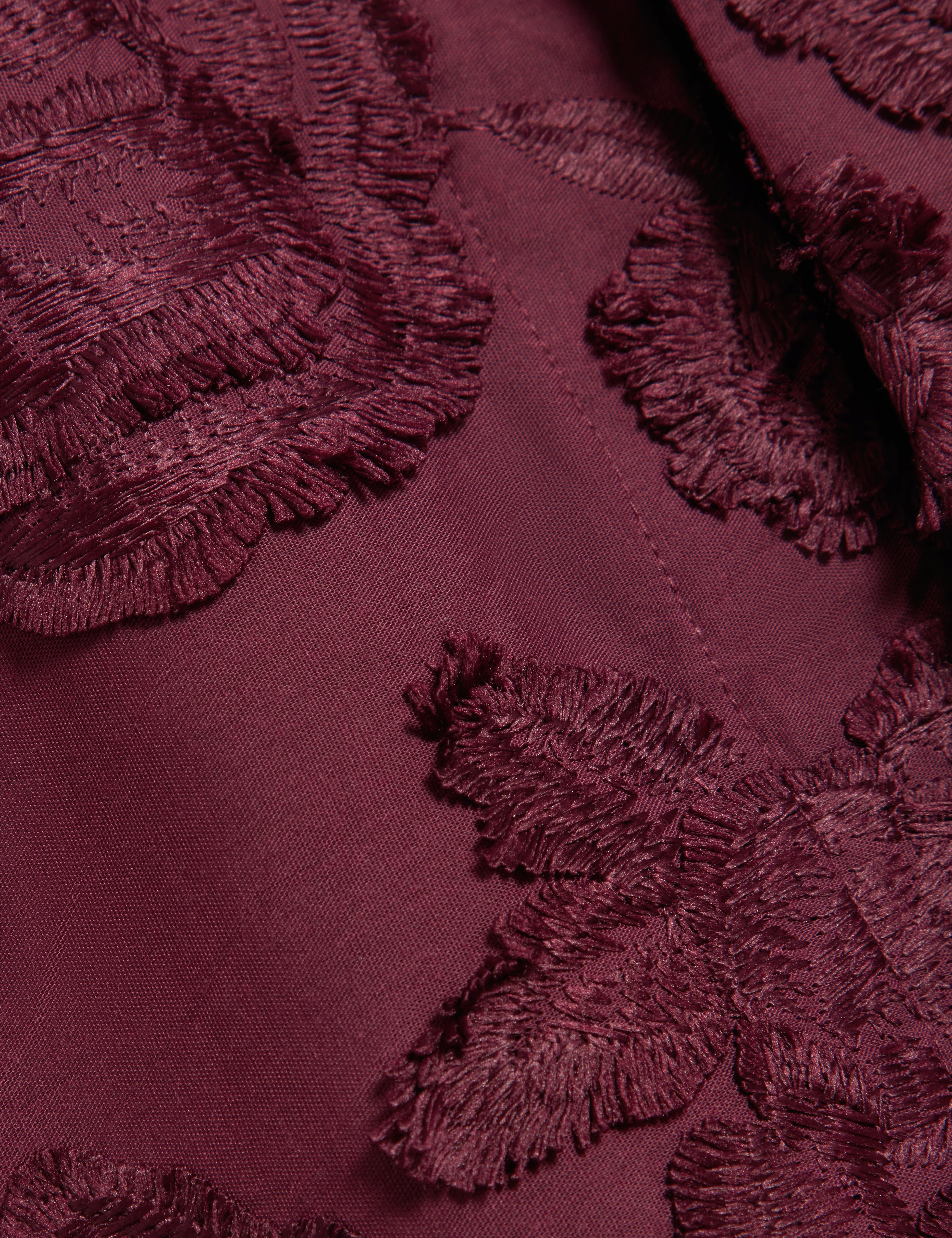 Faela Textured Rose Cropped Jacket Oxblood