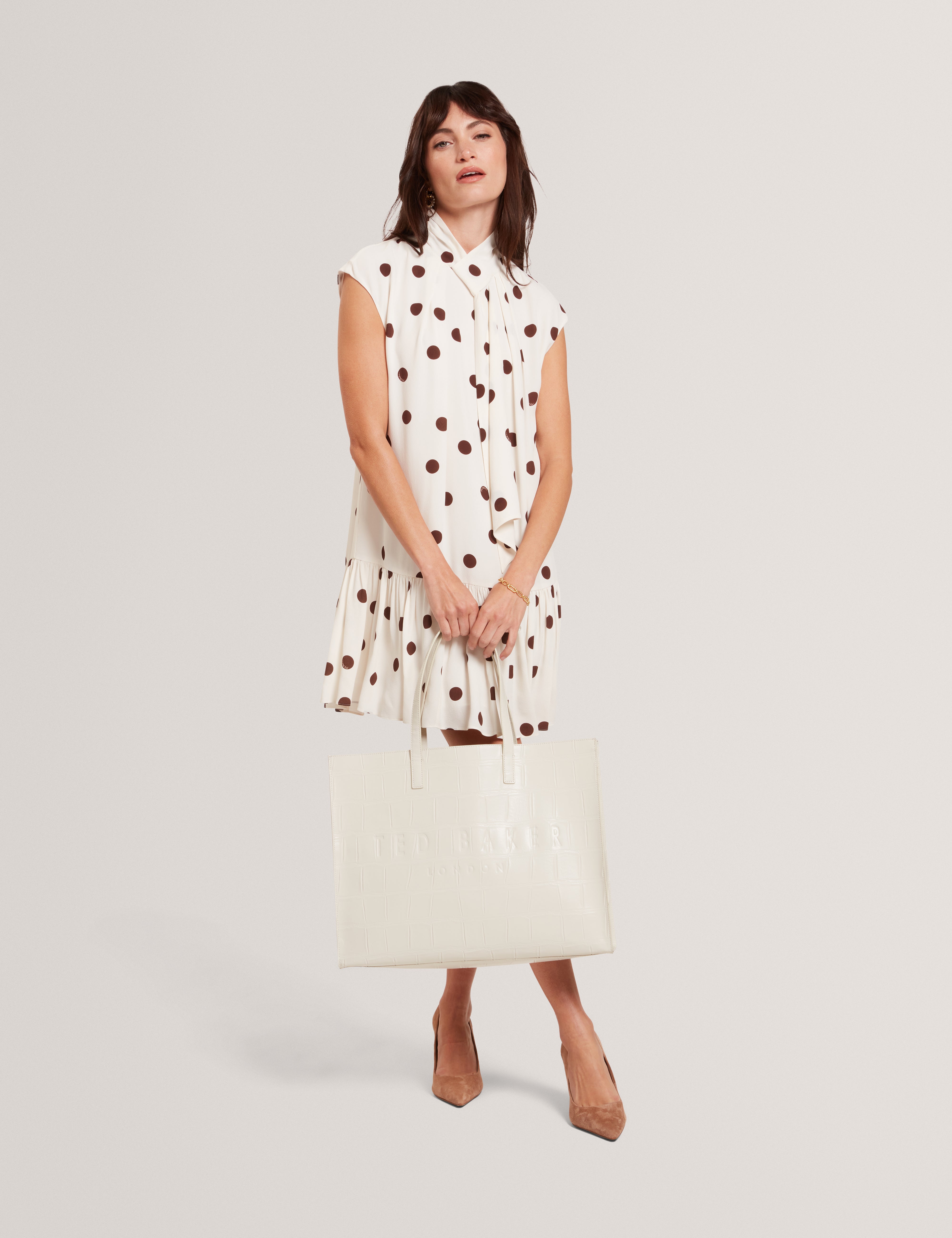 Allicon Croc Effect Extra Large Icon Bag Ivory