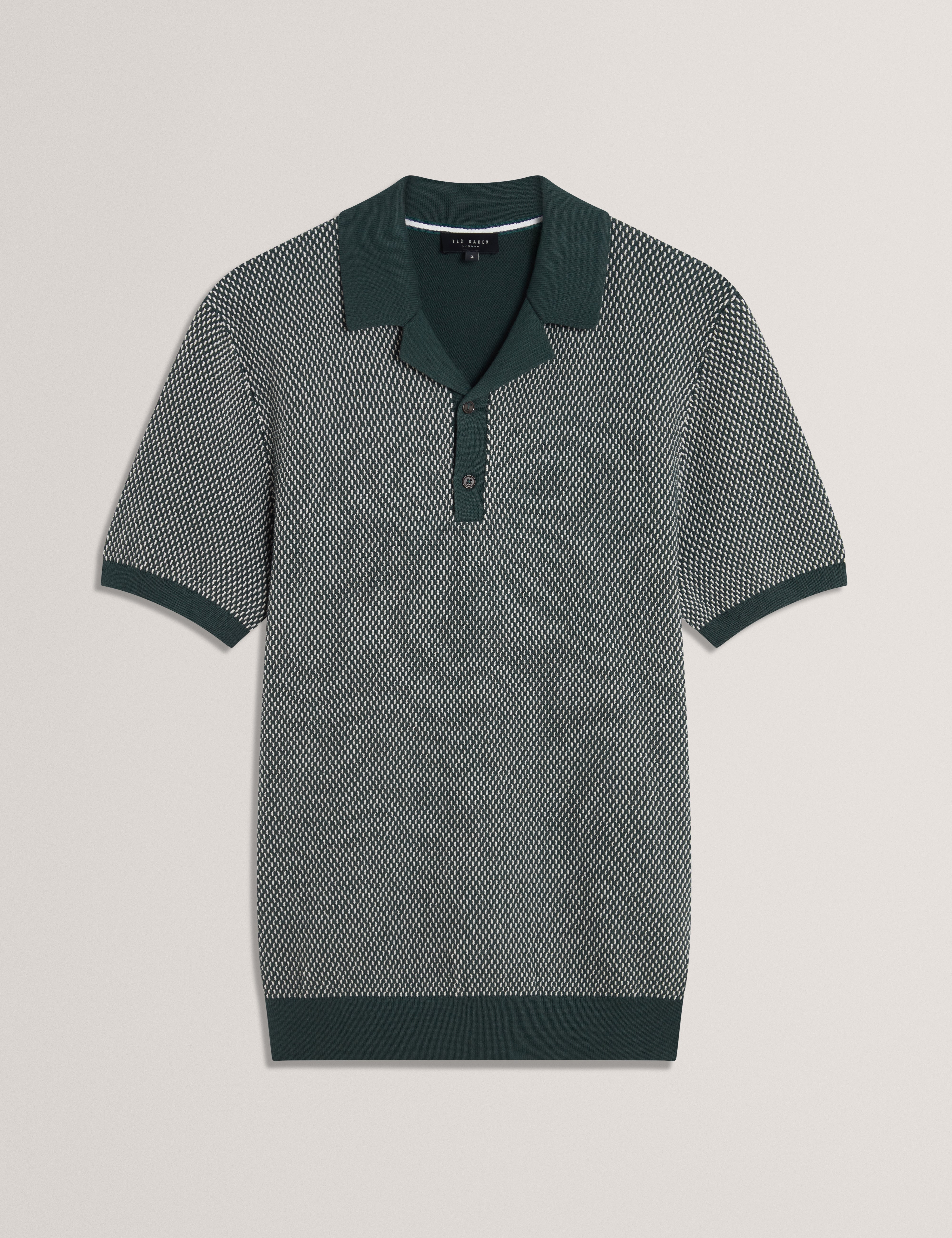 Gregry Short Sleeve Small Stitch Knitted Polo Dk-Green