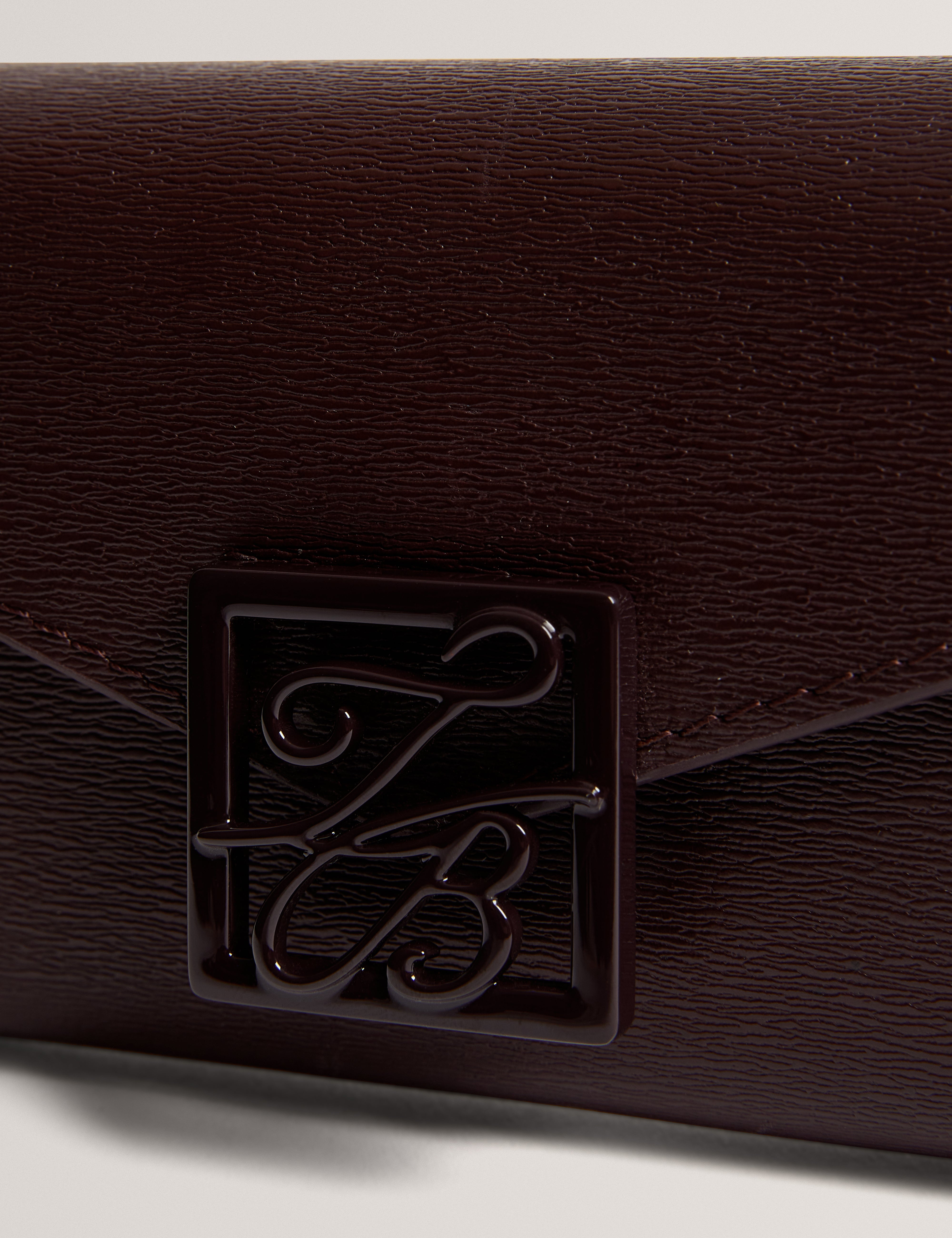 أنيليسا محفظة صغيرة من الجلد باللون الأحمر الداكن